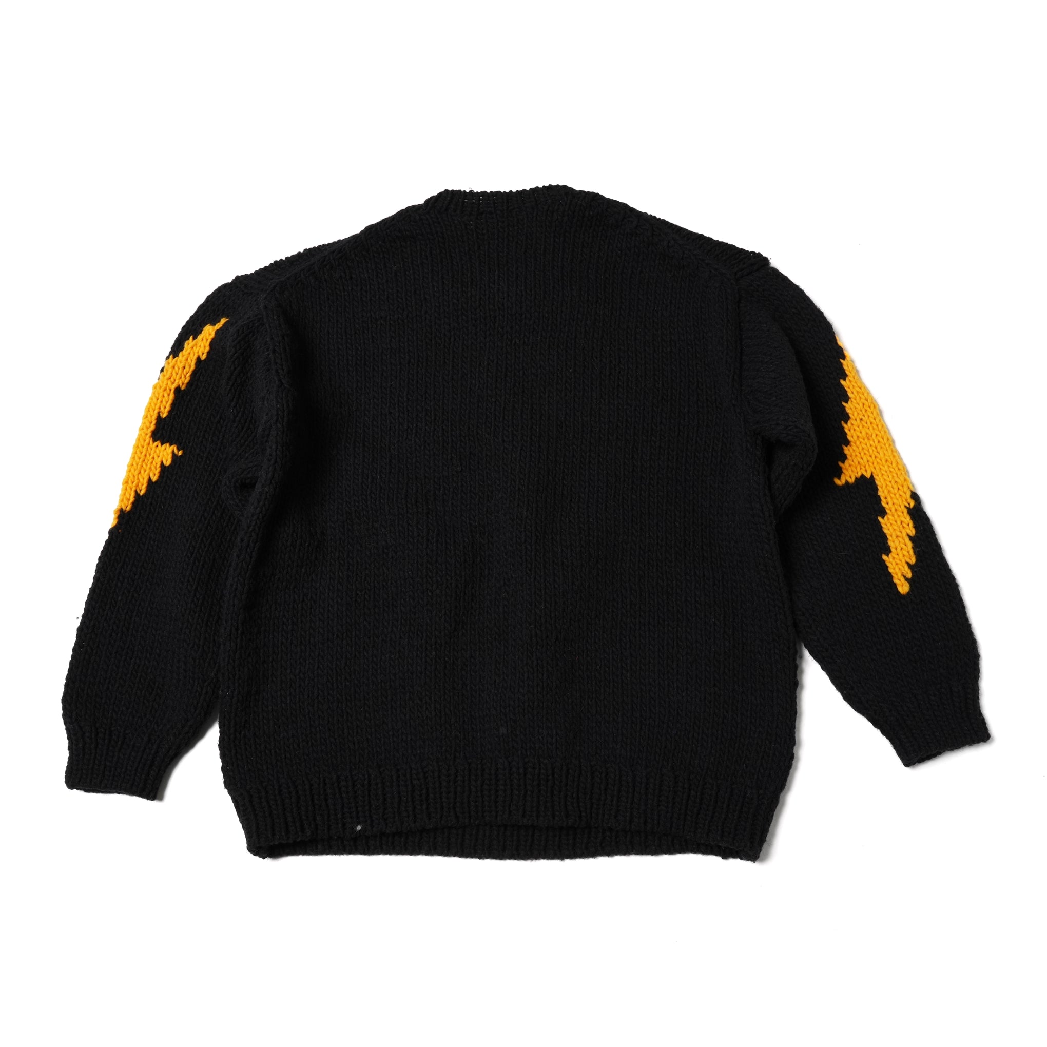 No:tl23f003a | Name:lightning hand knit crew | Color:Black【THRIFTY LOOK_スリフティールック】