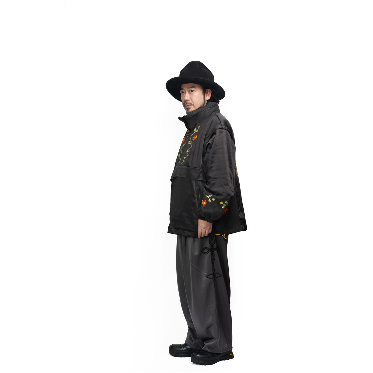 Satin Multi Half-Zip Jacket – Black | GAMELRA