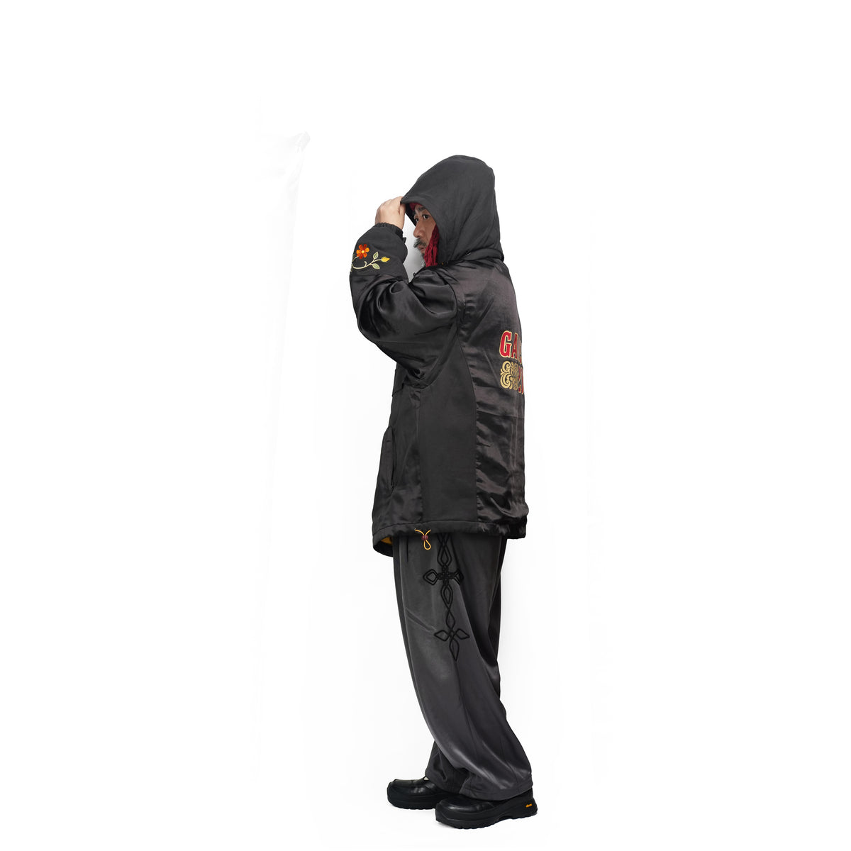 Satin Multi Half-Zip Jacket – Black | GAMELRA