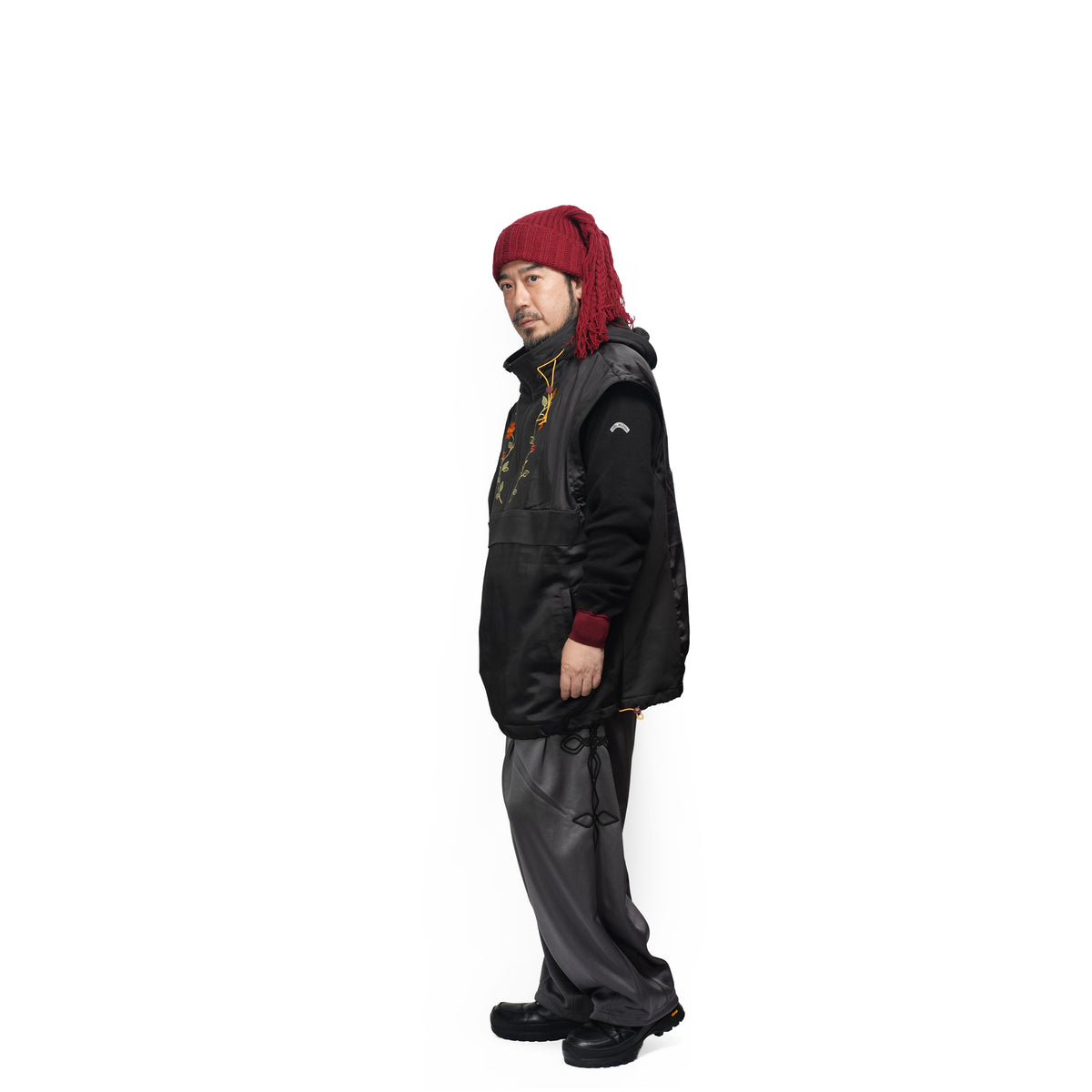Satin Multi Half-Zip Jacket – Black | GAMELRA