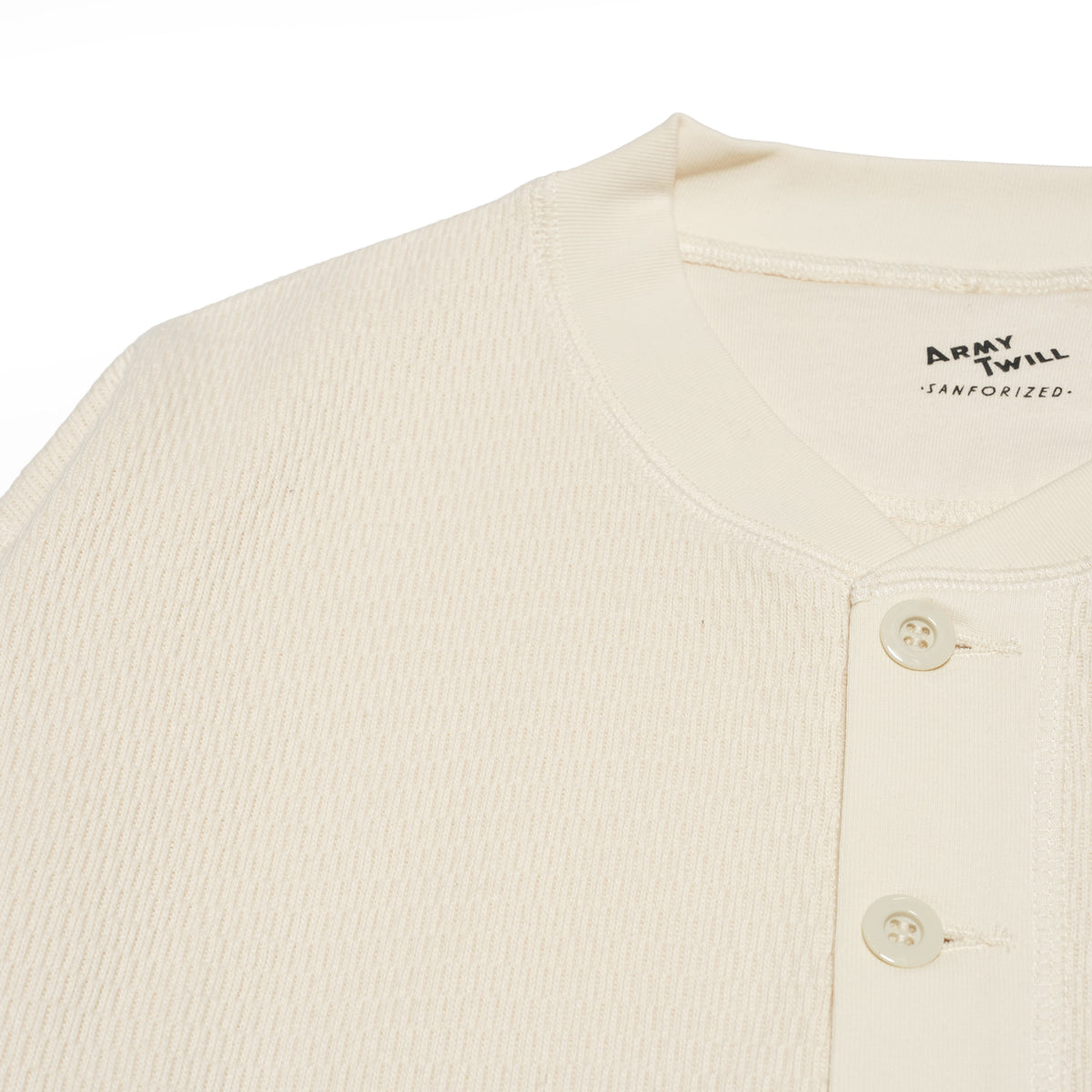 Honeycomb Henley LSTee – Ecru | ARMY TWILL