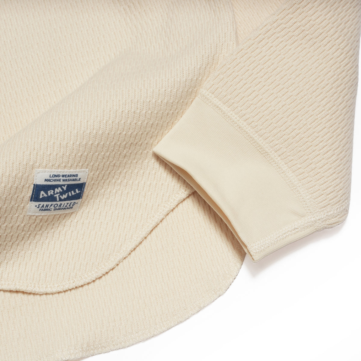 Honeycomb Henley LSTee – Ecru | ARMY TWILL