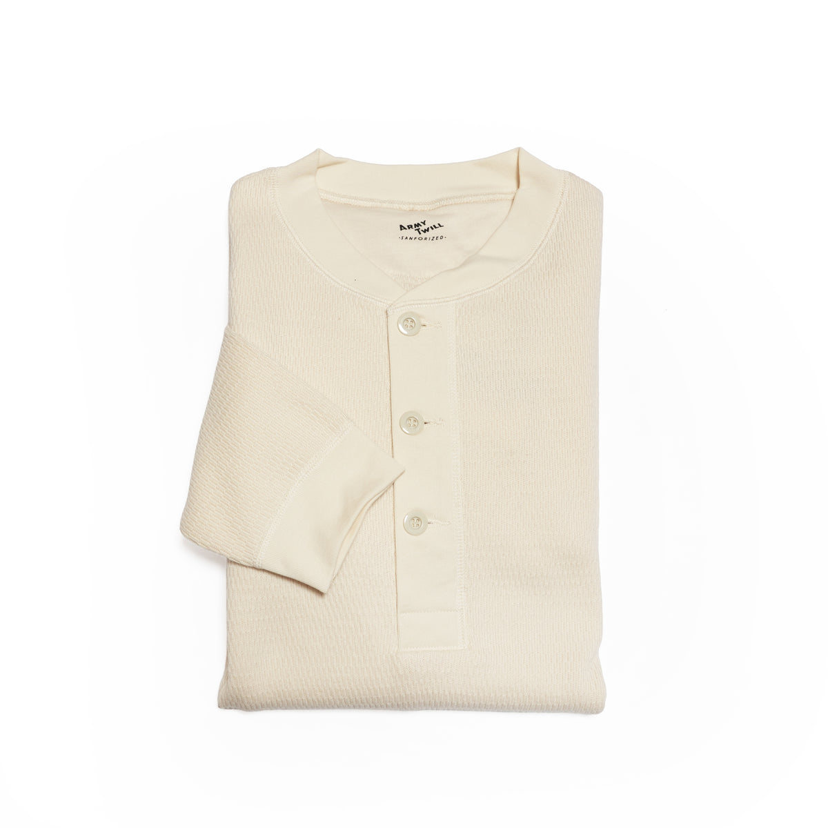 Honeycomb Henley LSTee – Ecru | ARMY TWILL