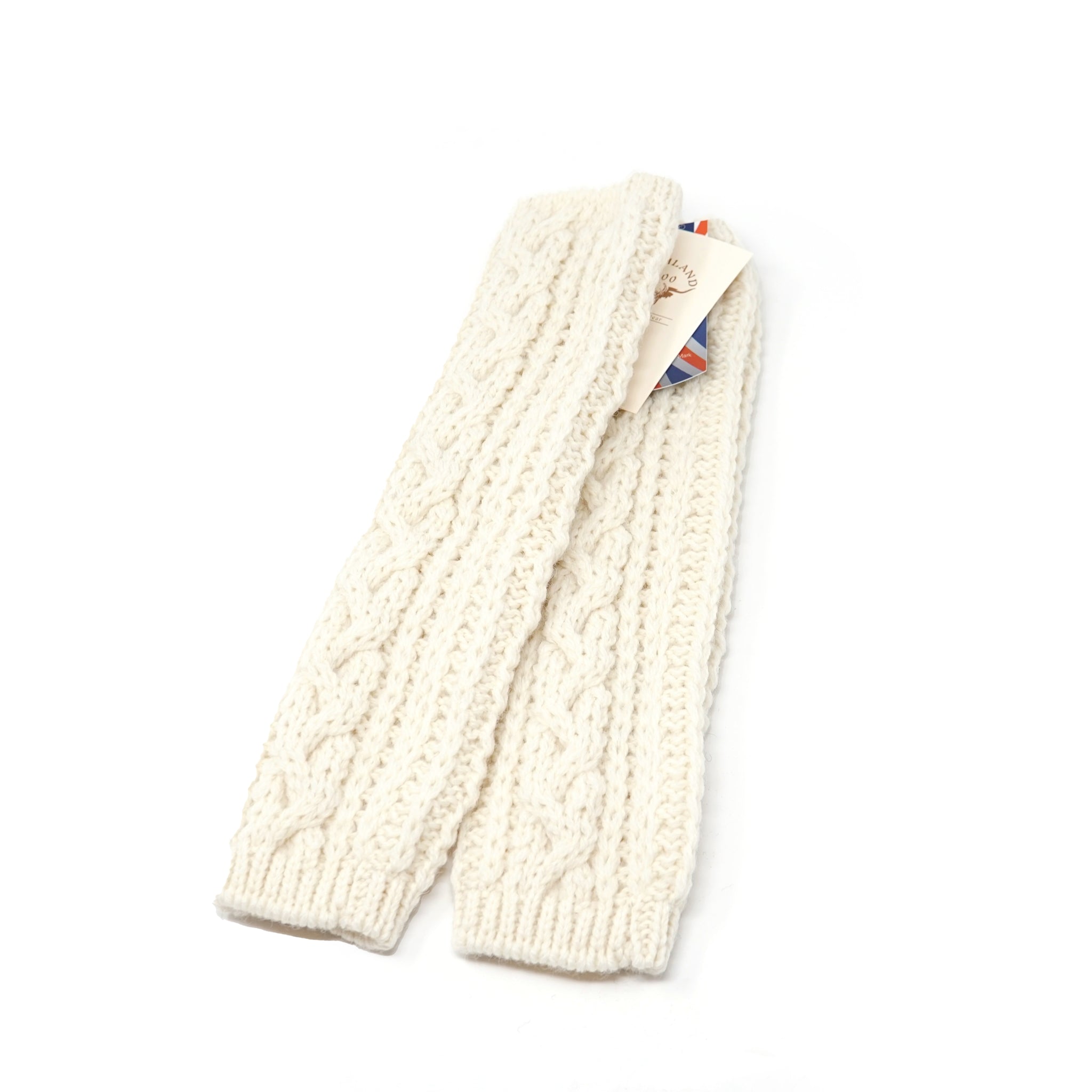 HL-23FW-0012 | Aran Cable Arm Warmer(35cm) | Color:Aran/Olive【HIGHLAND 2000】【ネコポス選択可能】