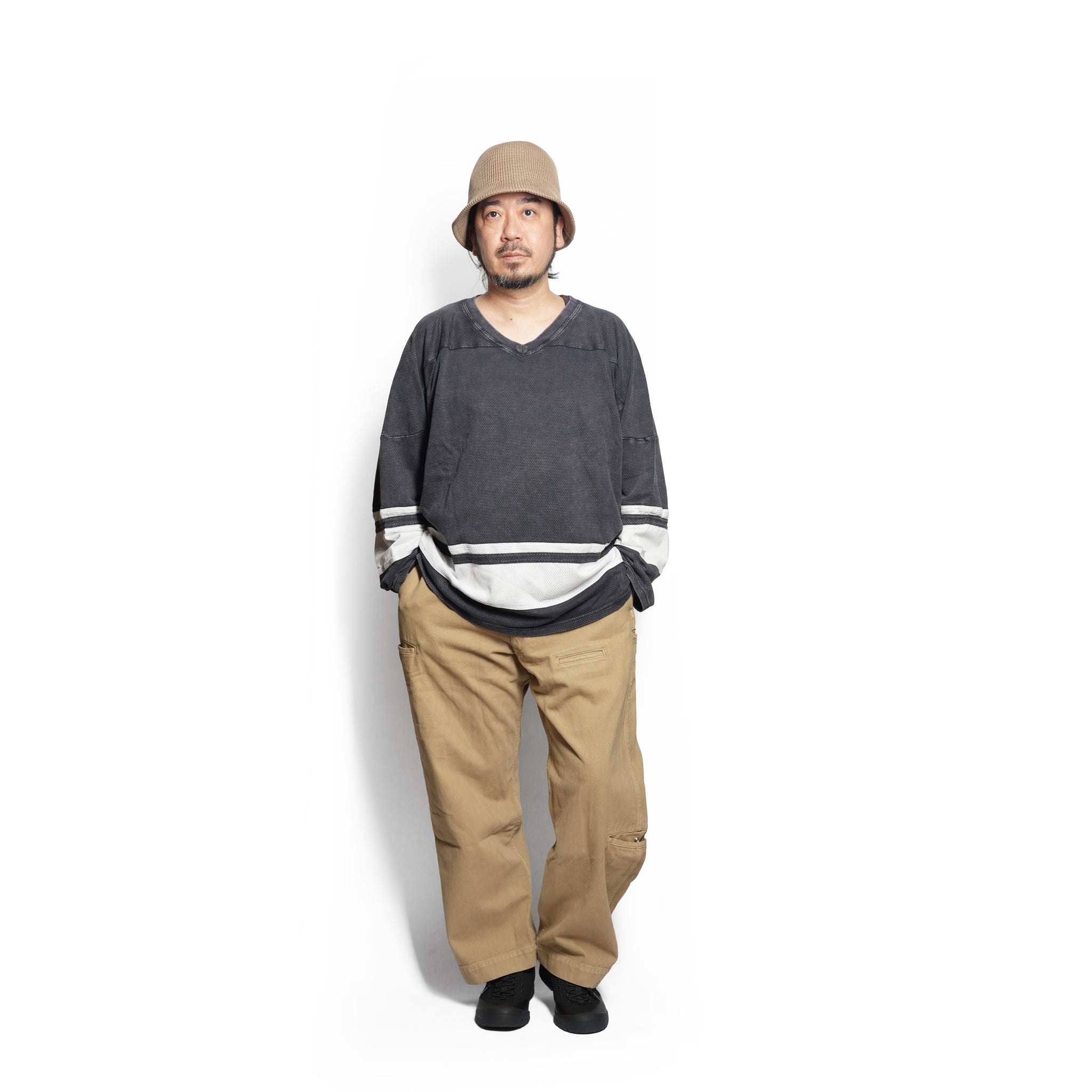 Duke-mesh t-cloth V.D_Hockey V-neck – Faded Navy | IMPRESTORE