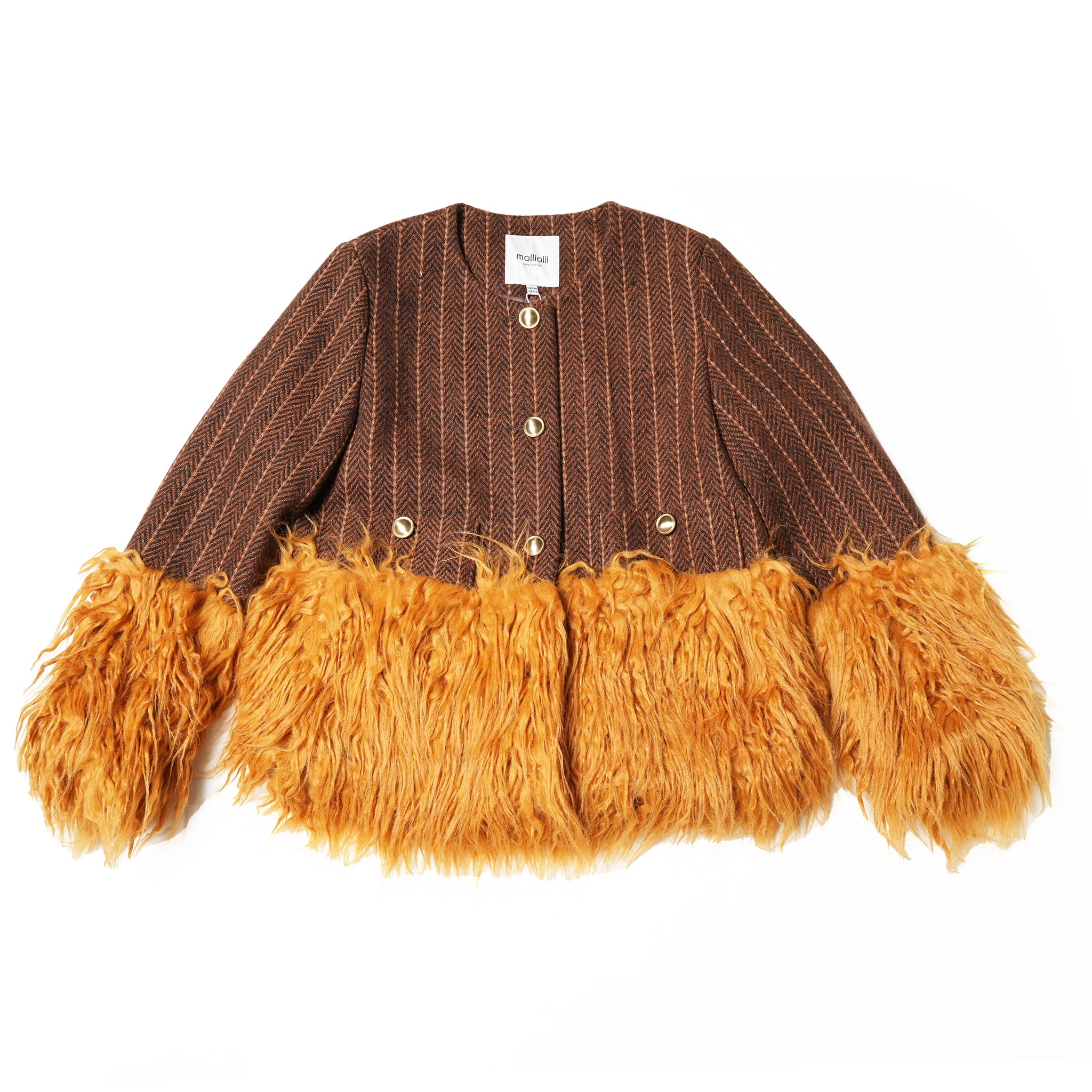 No:MW4WJK33XBR | Name:CANCAN | Color:Top : Brown Bottom : Sun Flower【MOLLIOLLI_モリオリ】