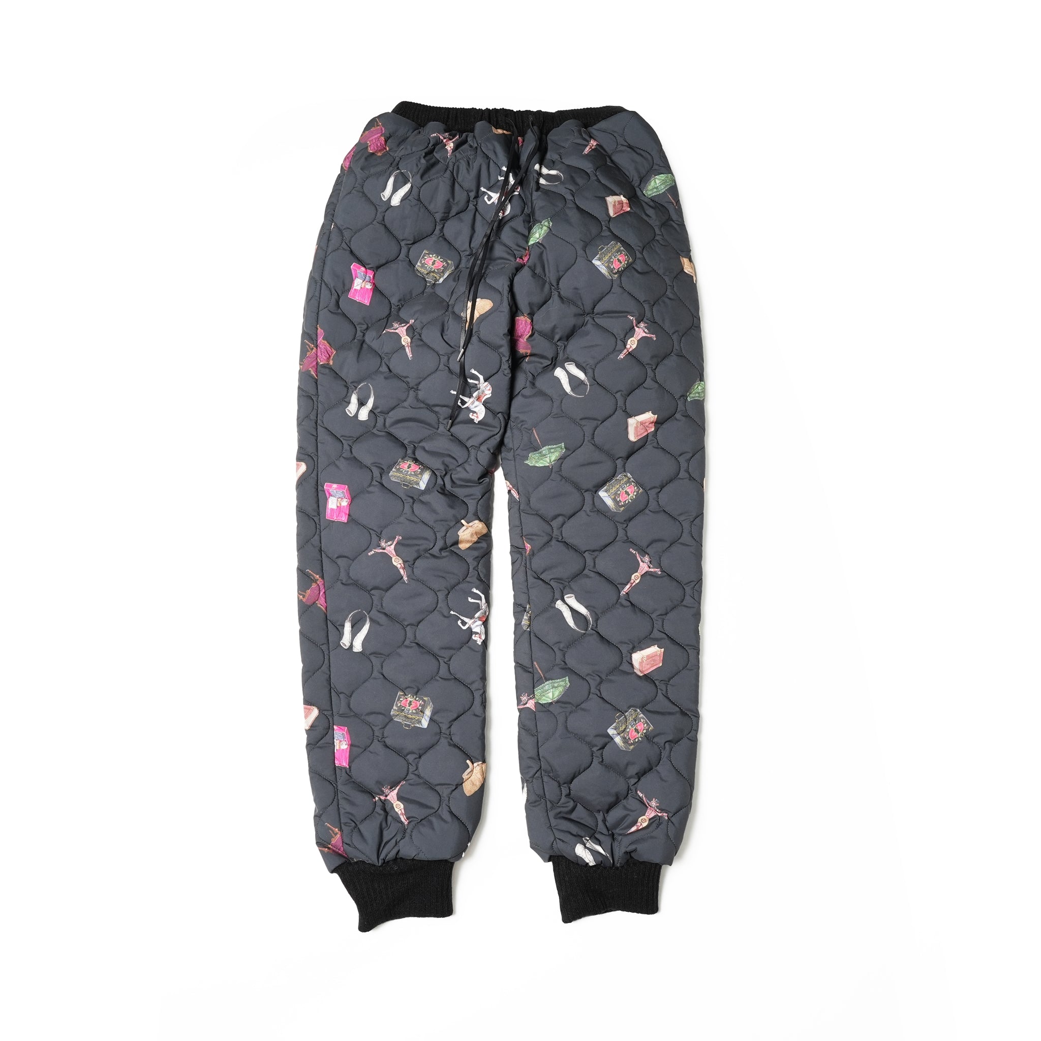 No:bsd23AW-03b | Name:Barn Antique Quilting Pants | Color:Black【BEDSIDEDRAMA_ベッドサイドドラマ】【archive】