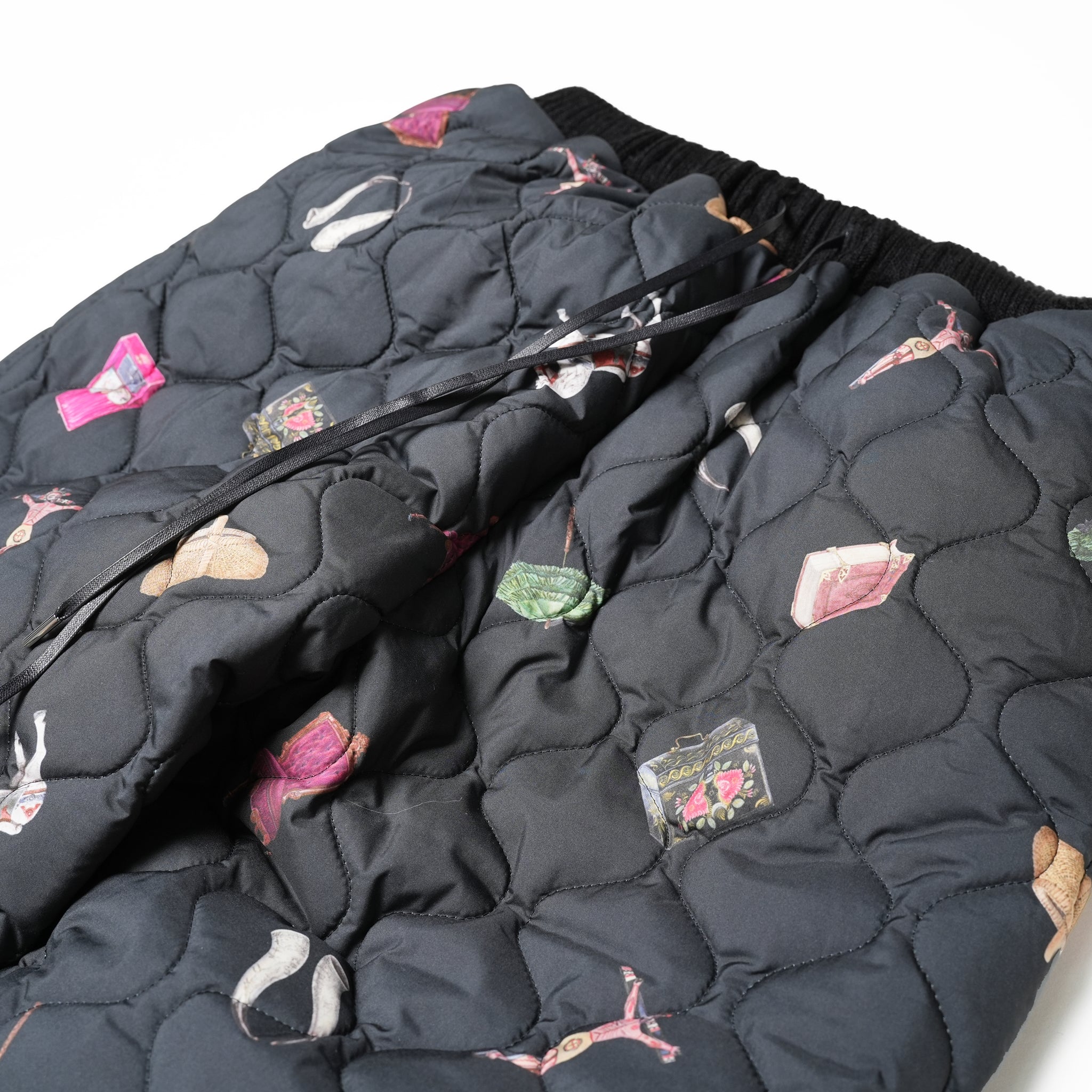No:bsd23AW-03b | Name:Barn Antique Quilting Pants | Color:Black【BEDSIDEDRAMA_ベッドサイドドラマ】