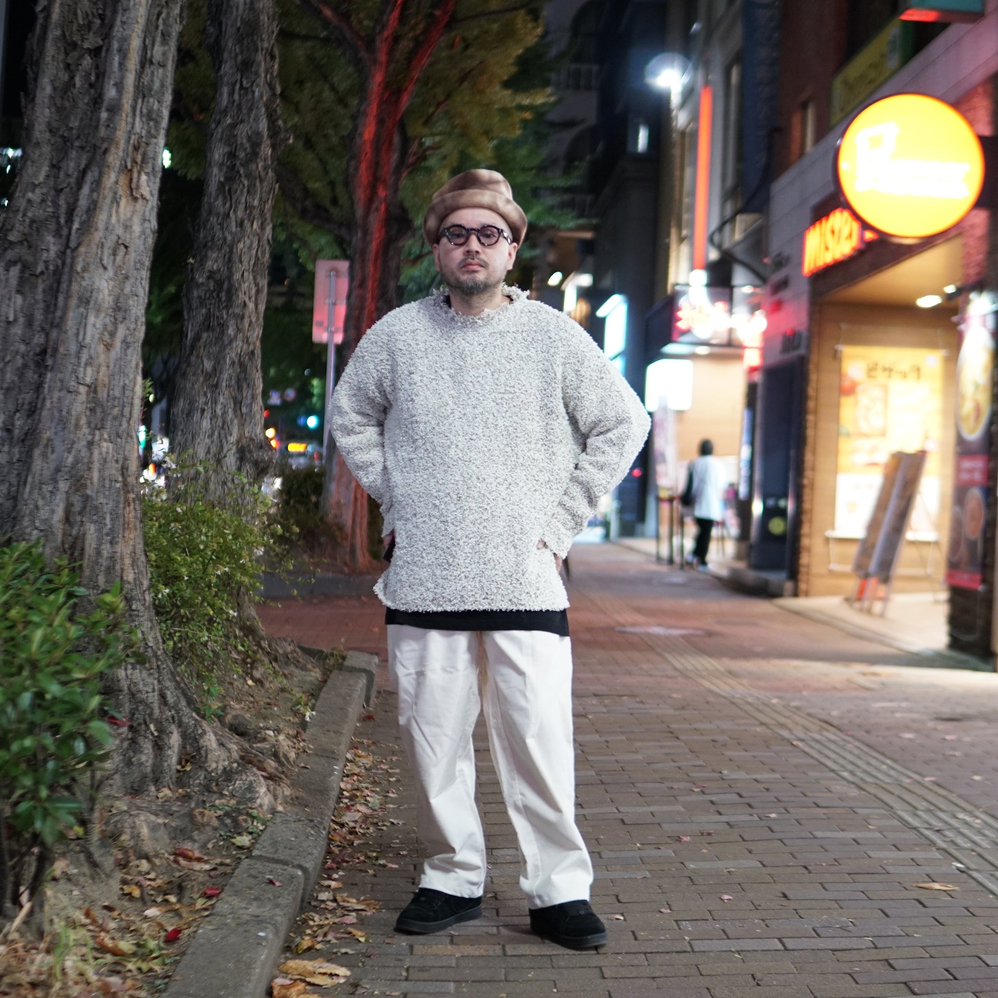 No:VOO-1151 | Name:PAPER MIX KNIT | Color:Cream Mix/Black Mix【VOO_ヴォー】