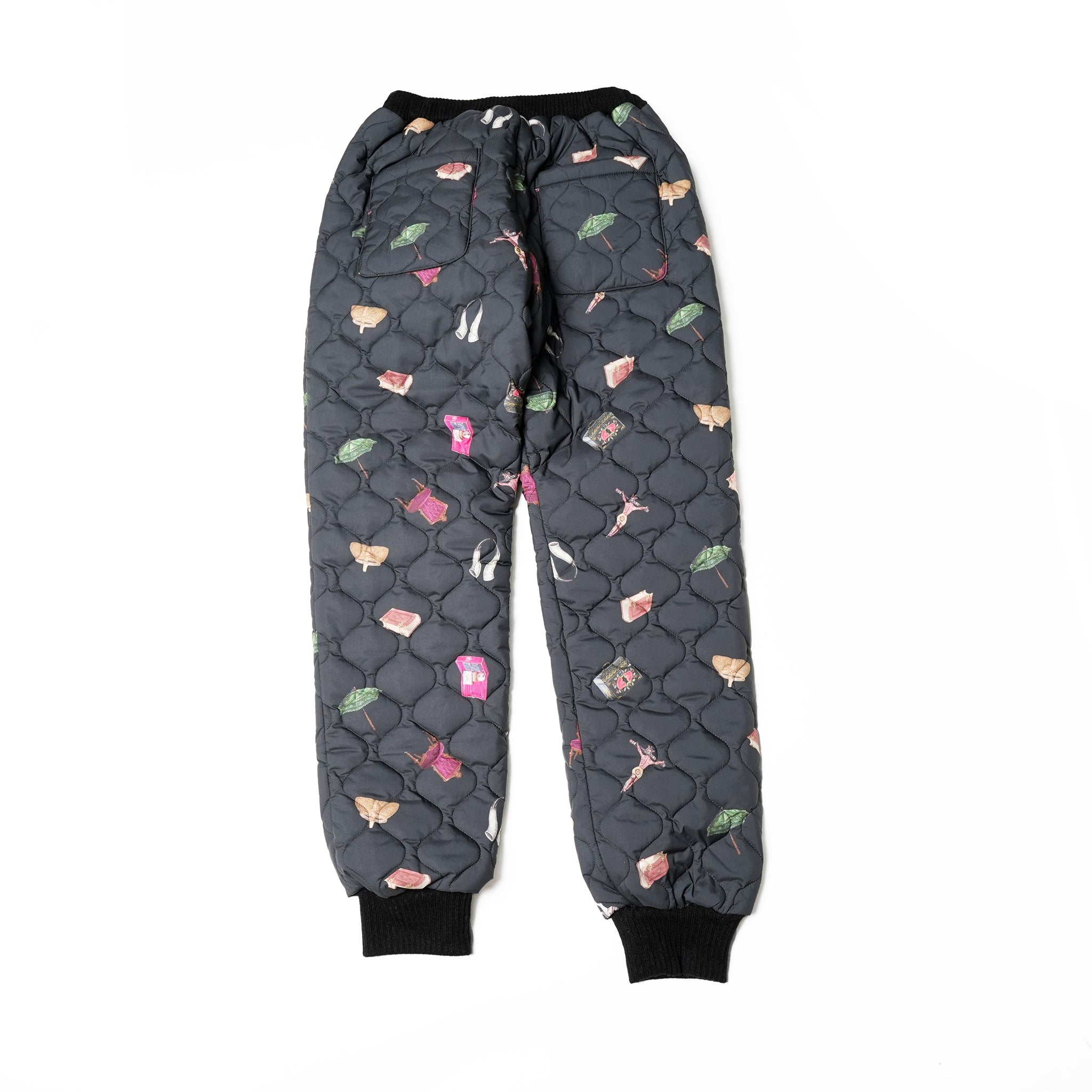 No:bsd23AW-03b | Name:Barn Antique Quilting Pants | Color:Black【BEDSIDEDRAMA_ベッドサイドドラマ】