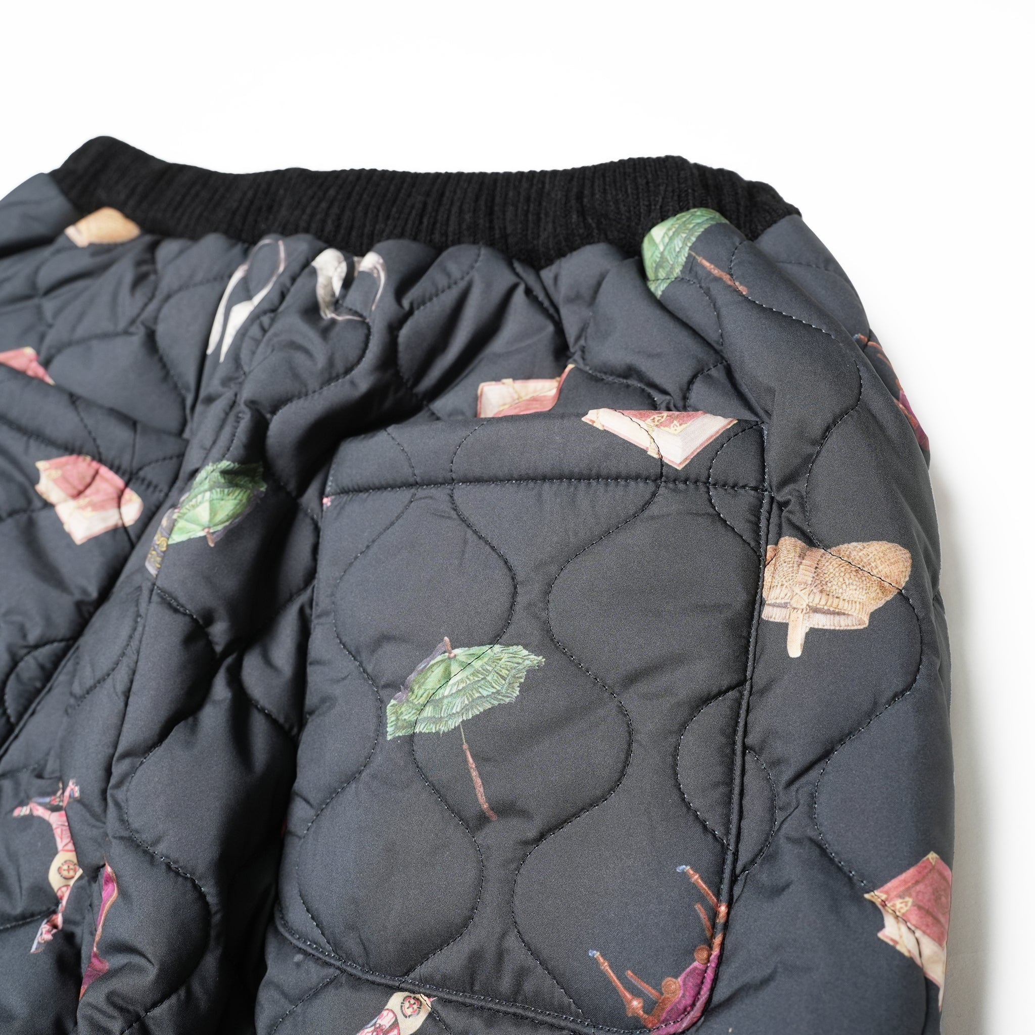 No:bsd23AW-03b | Name:Barn Antique Quilting Pants | Color:Black【BEDSIDEDRAMA_ベッドサイドドラマ】【archive】