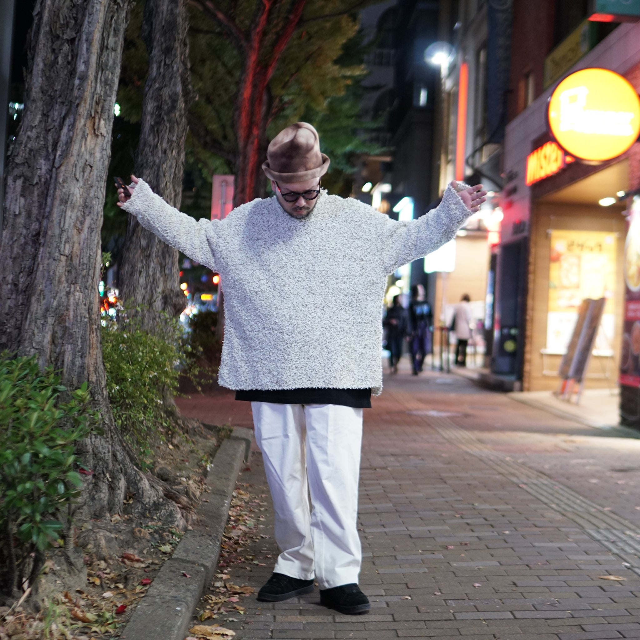 No:VOO-1151 | Name:PAPER MIX KNIT | Color:Cream Mix/Black Mix【VOO_ヴォー】