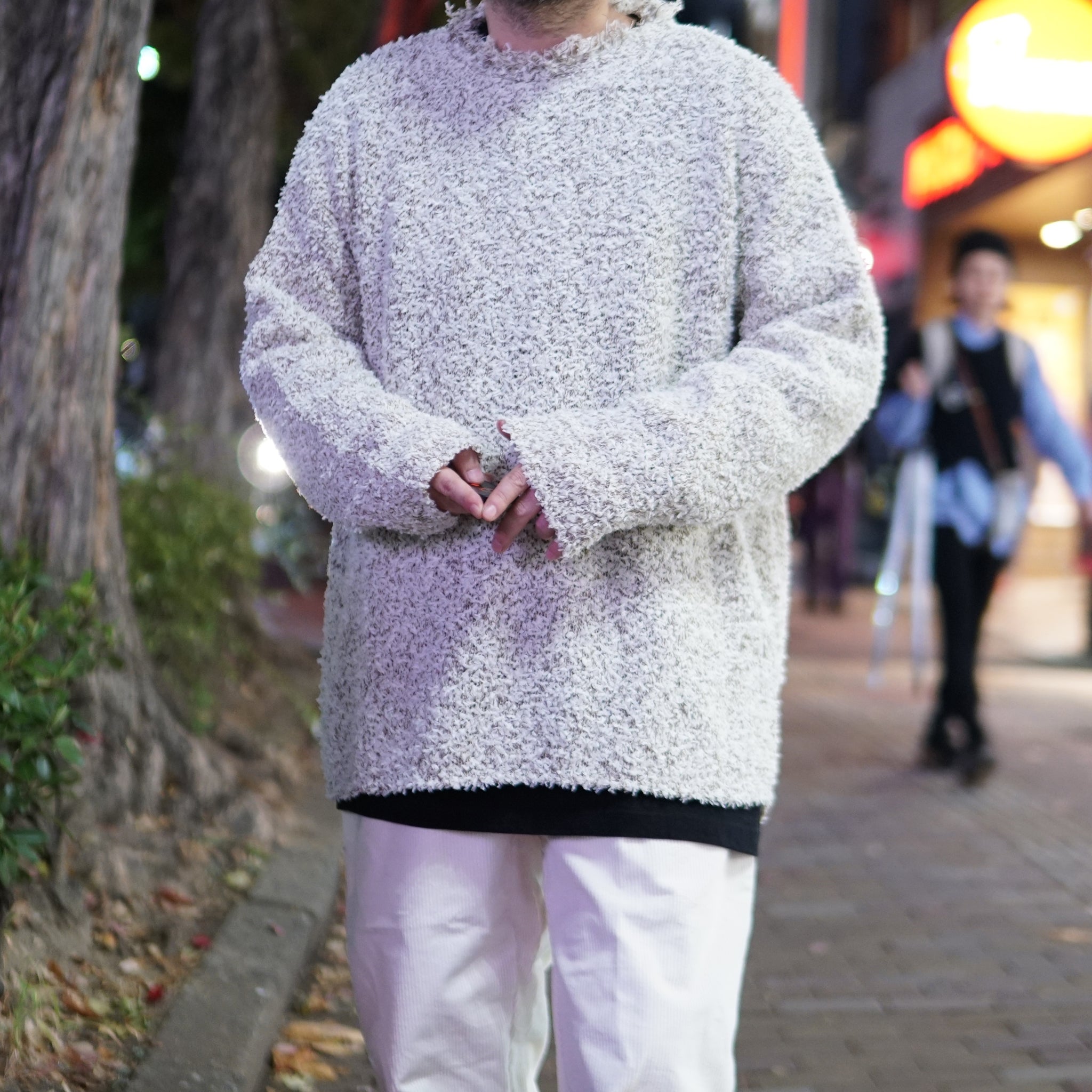 No:VOO-1151 | Name:PAPER MIX KNIT | Color:Cream Mix/Black Mix【VOO_ヴォー】