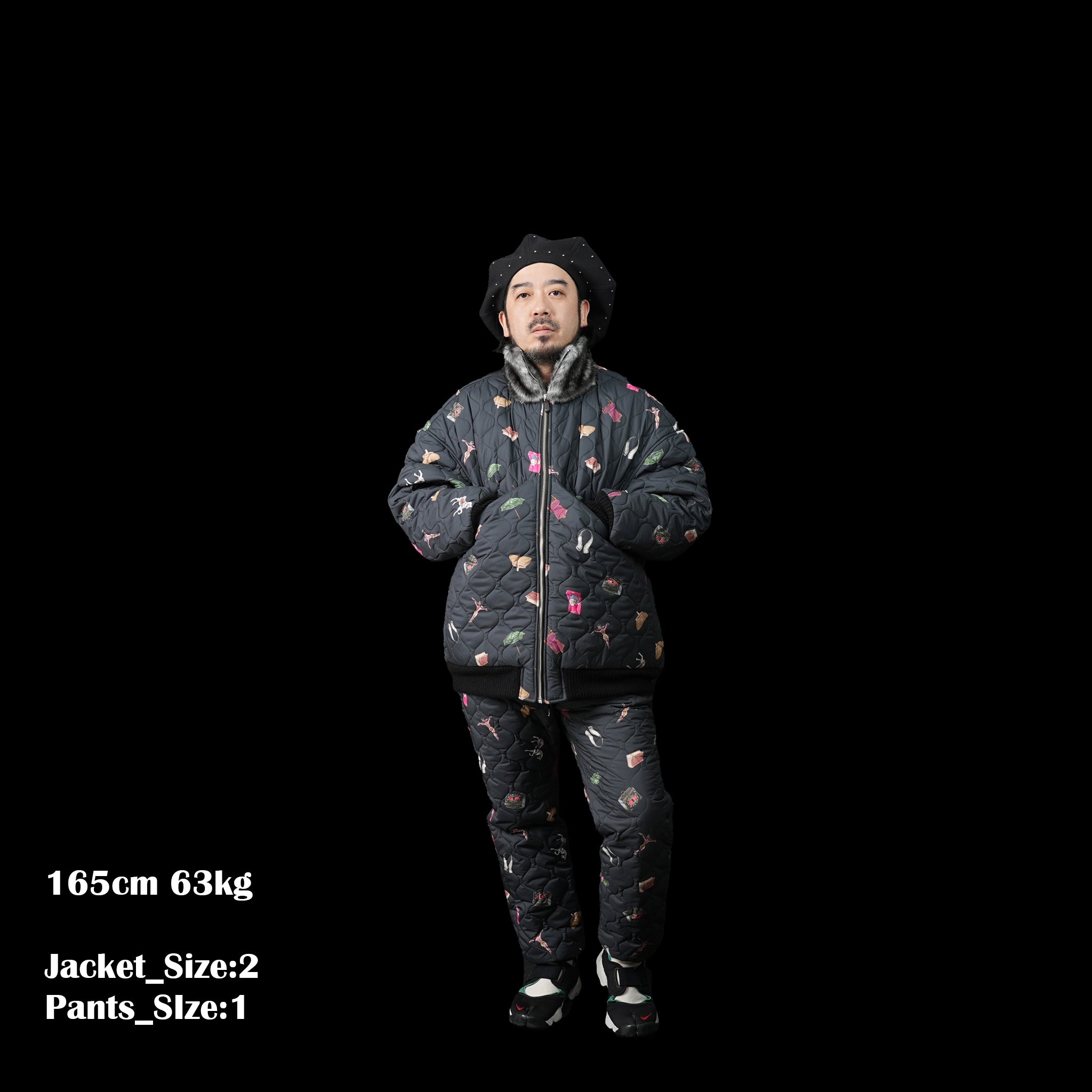 No:bsd23AW-03b | Name:Barn Antique Quilting Pants | Color:Black【BEDSIDEDRAMA_ベッドサイドドラマ】【archive】