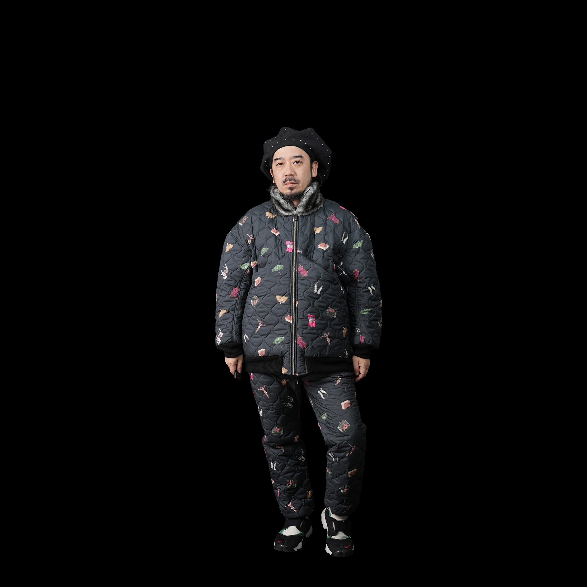 No:bsd23AW-03b | Name:Barn Antique Quilting Pants | Color:Black【BEDSIDEDRAMA_ベッドサイドドラマ】