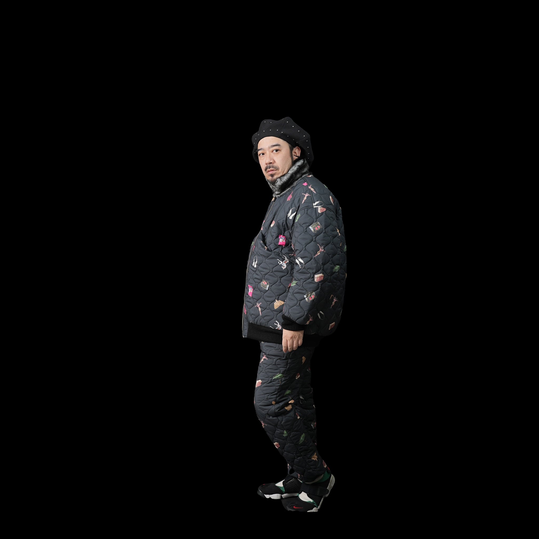 No:bsd23AW-03b | Name:Barn Antique Quilting Pants | Color:Black【BEDSIDEDRAMA_ベッドサイドドラマ】