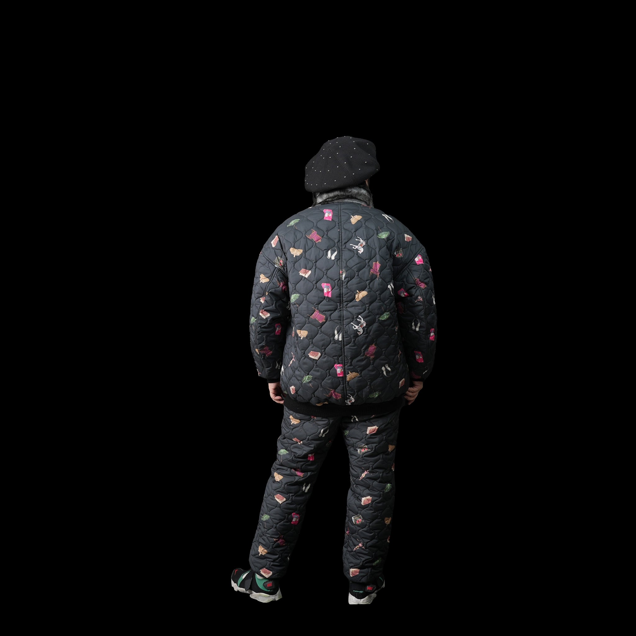 No:bsd23AW-03b | Name:Barn Antique Quilting Pants | Color:Black【BEDSIDEDRAMA_ベッドサイドドラマ】【archive】