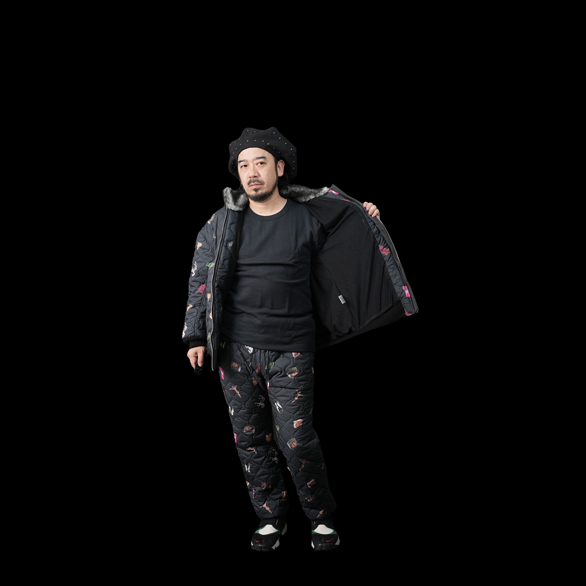 No:bsd23AW-03b | Name:Barn Antique Quilting Pants | Color:Black【BEDSIDEDRAMA_ベッドサイドドラマ】