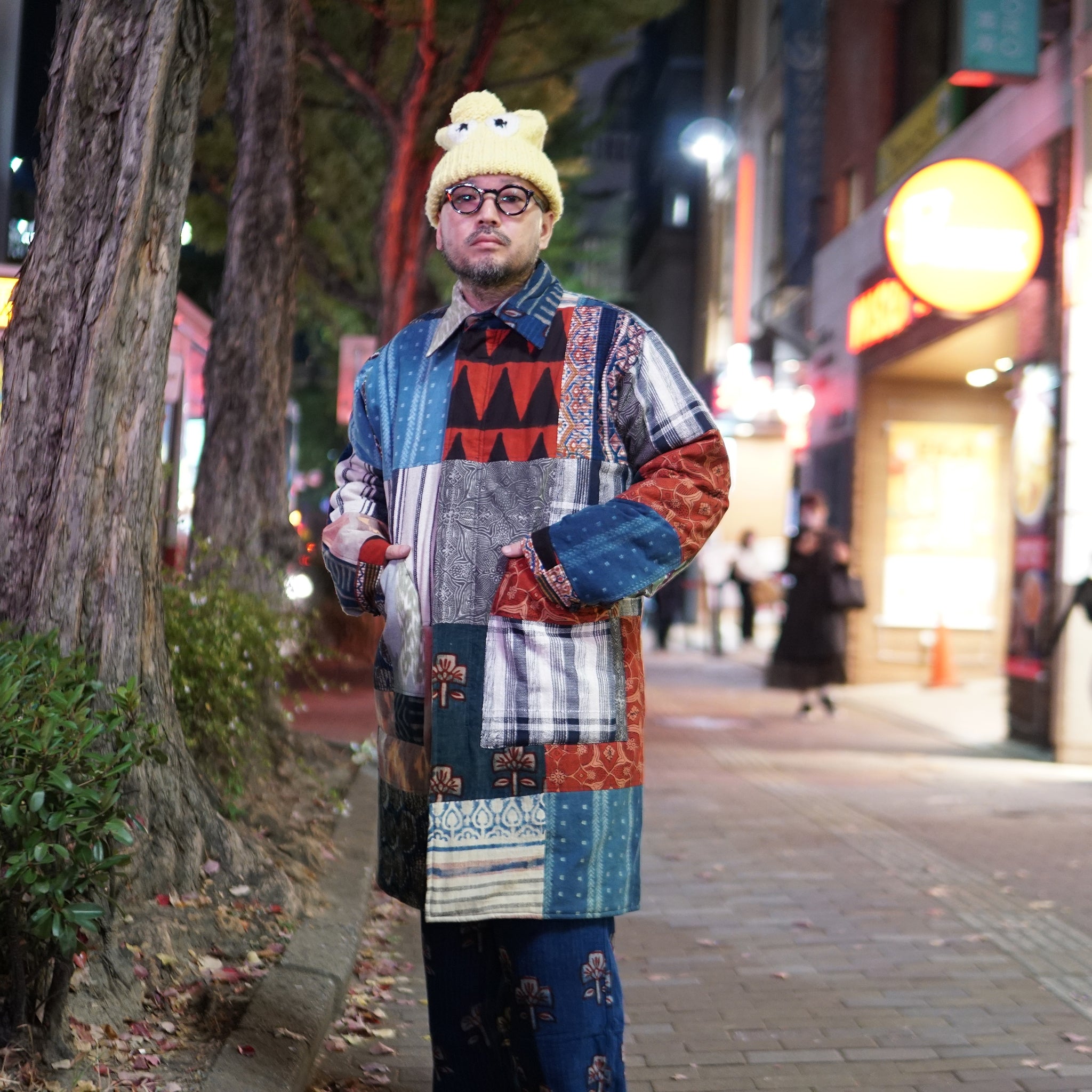 karudo2023aw10 | SANTOS_SANTOSDESCRIPTION: QUILTED LONG COAT WITHZIP & SNAP BUTTONS | Color:Patchwork 04【KARDO_カルド】