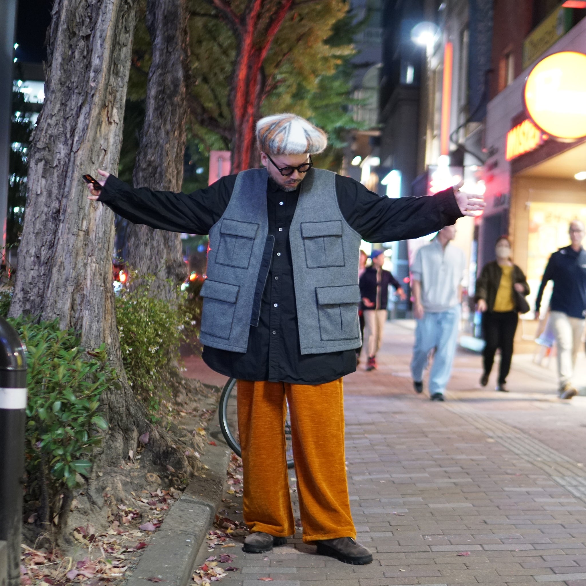 2023aw-BDU-02 | BDU 4 POCKET VEST-SOFT MELTON | Color:Gray/Black【CATTA_カッタ】