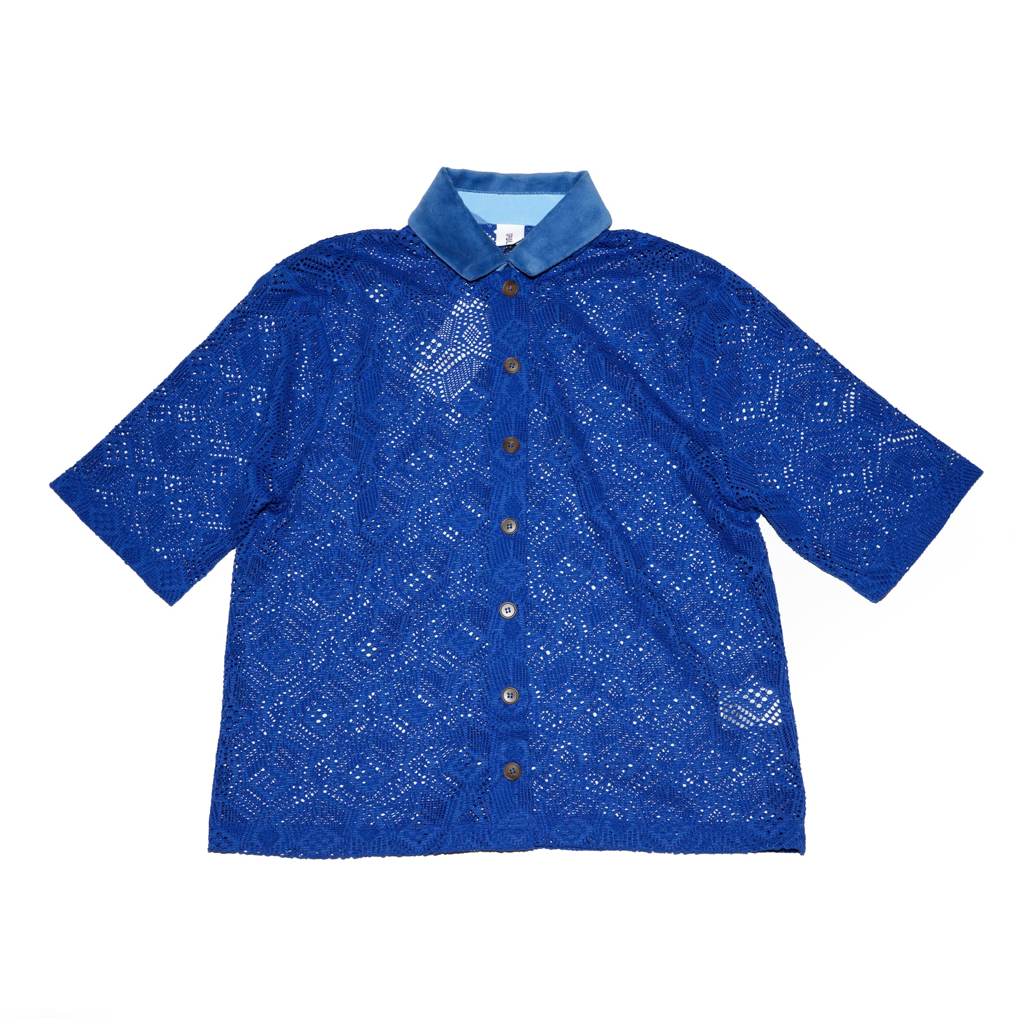 ハーフスリーブレースシャツ | Color_Blue | No_opizi251009_blue【OPULENCE_オーピュレンス】【archive】