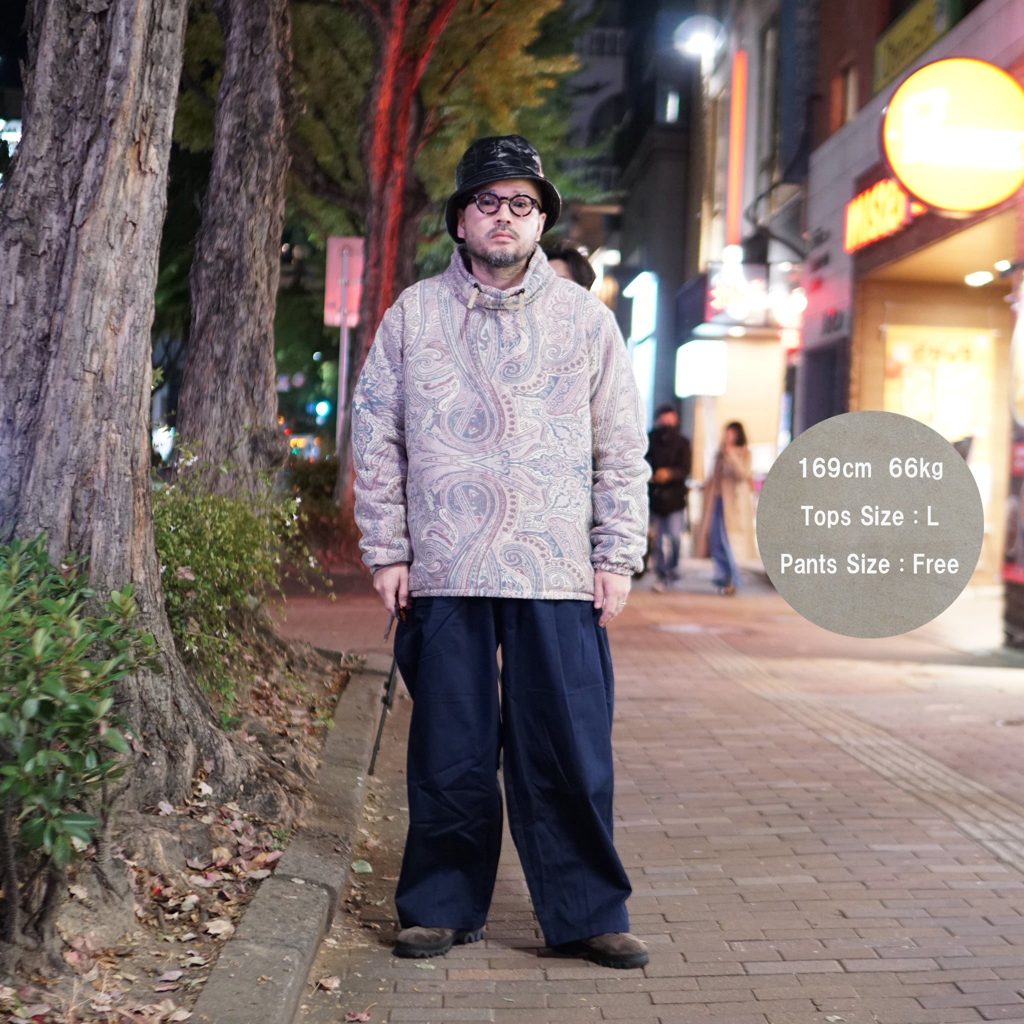 No:#590 | Name:FW23-BIG UNISEX BALLOON PANTS | Color:Navy| Size:Free【WORKWARE】
