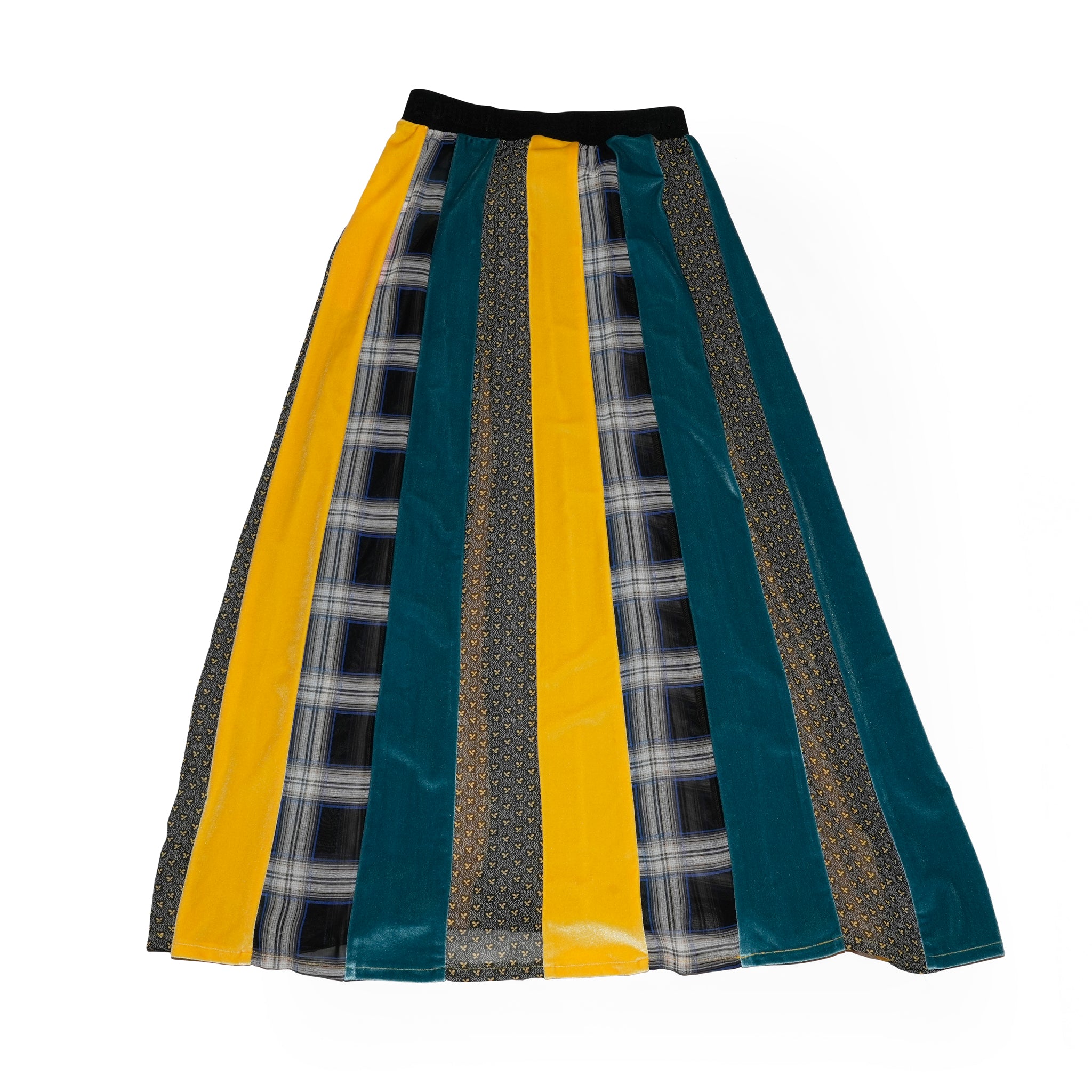 ベロア切り替えスカート | Color_Yellow | No_opizi0124002_yellow【OPULENCE_オーピュレンス】