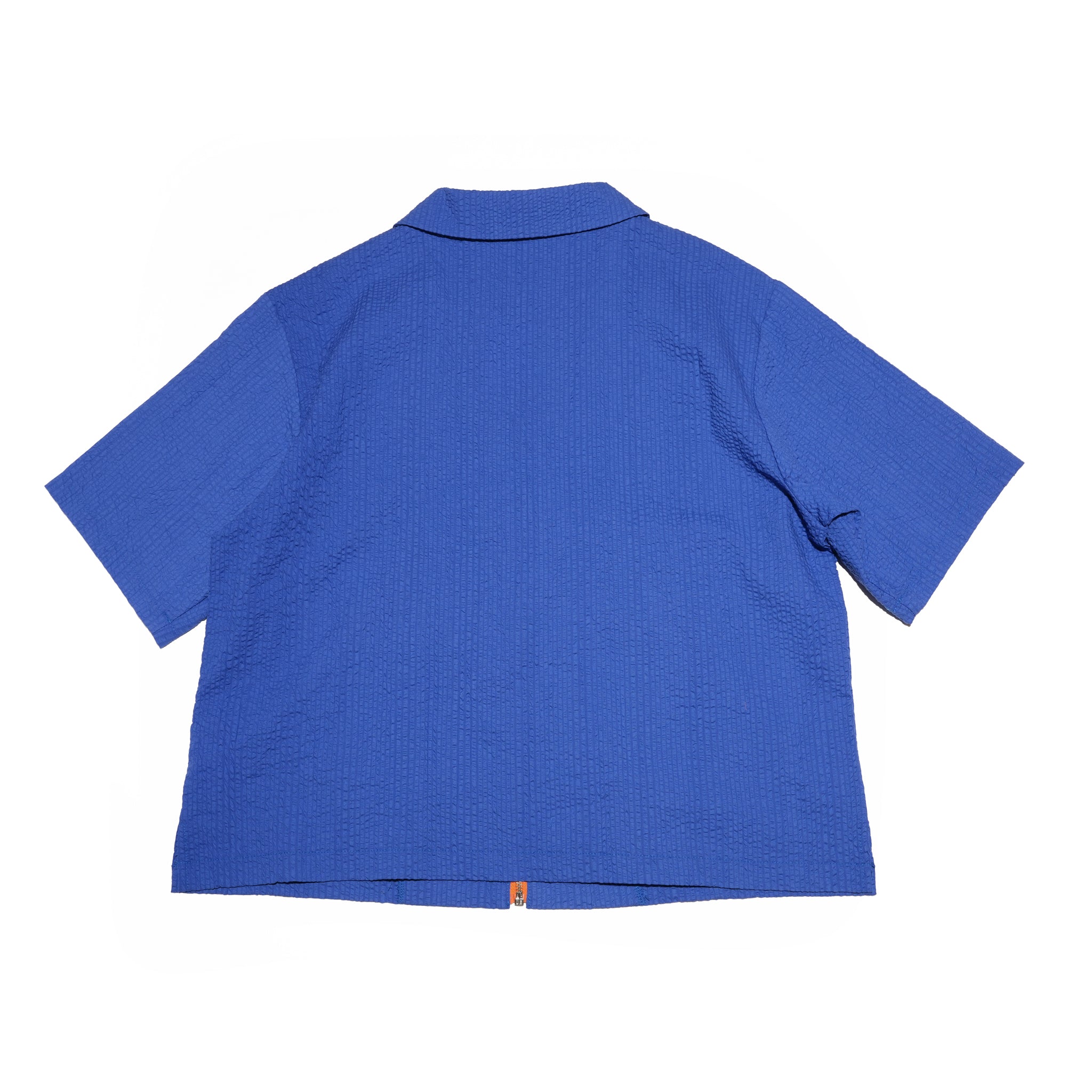 CONTRAST ZIP SEERSUCKER SHIRT – Blue | HCAE