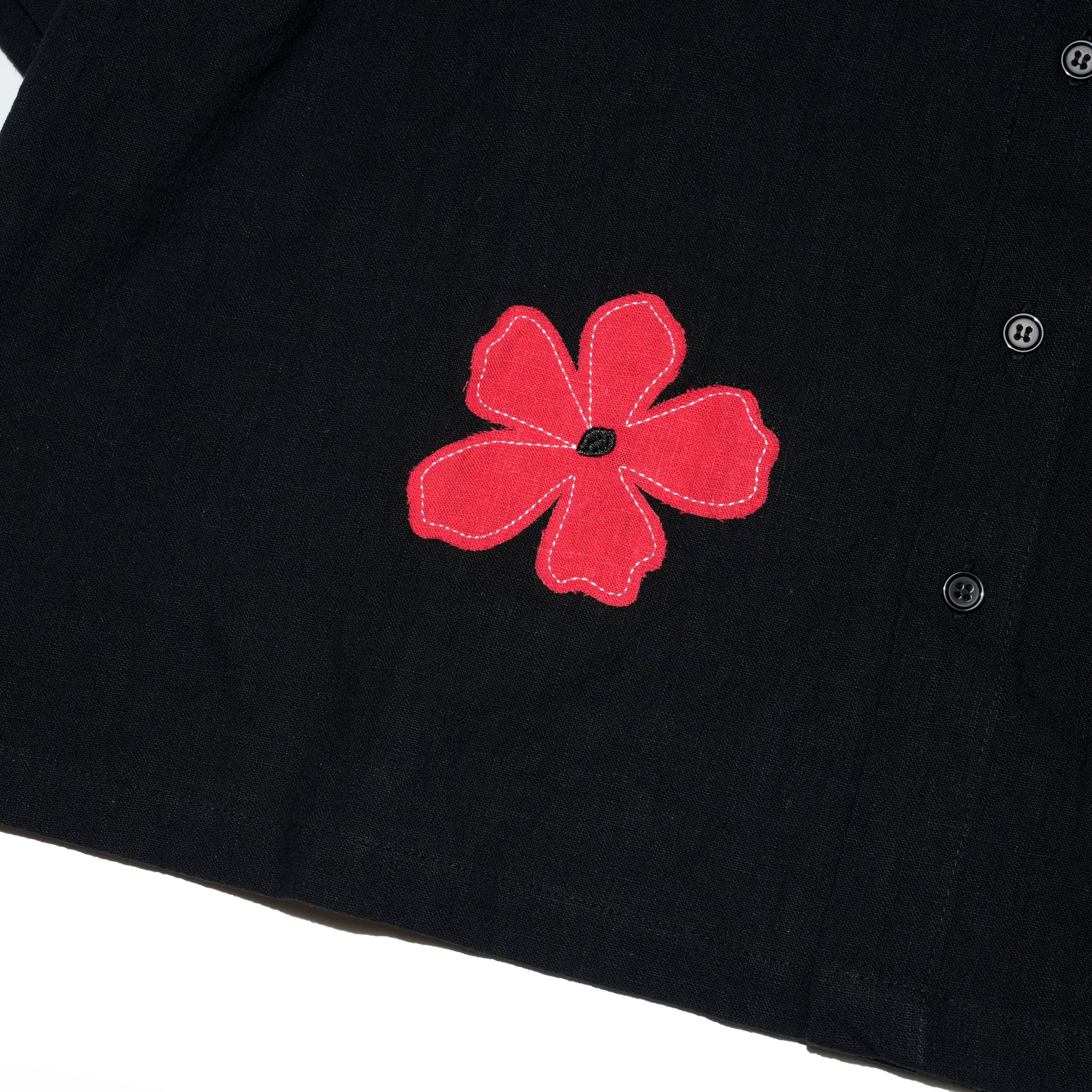 Camelia Applique Boxy Shirt | Color_Black | No_32SM00BLM152BLK_BLACK【SISTER JANE_シスタージェーン】
