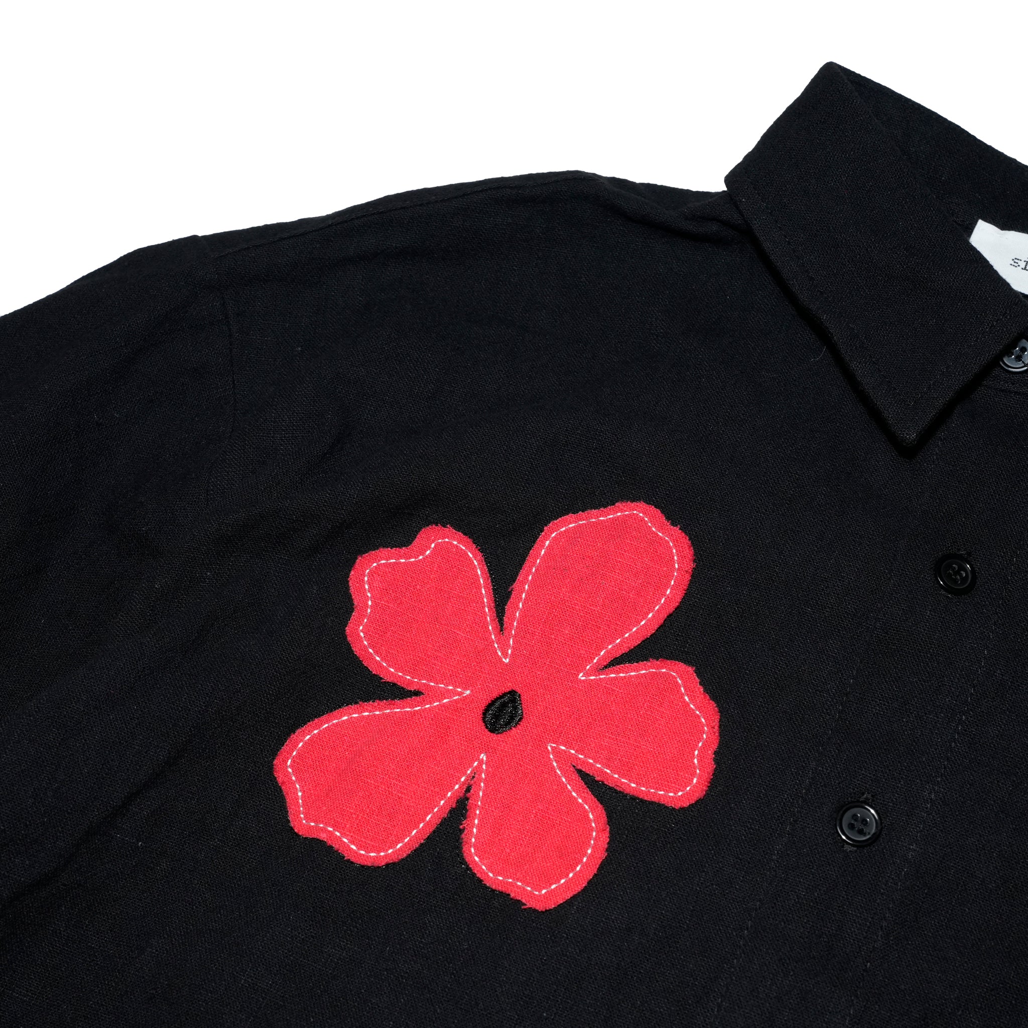 Camelia Applique Boxy Shirt | Color_Black | No_32SM00BLM152BLK_BLACK【SISTER JANE_シスタージェーン】