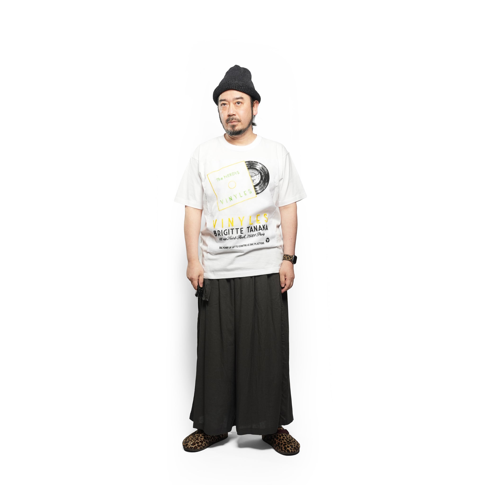 Brigitte Tanaka × The NERDYS VINYLES T-shirt – White | The NERDYS