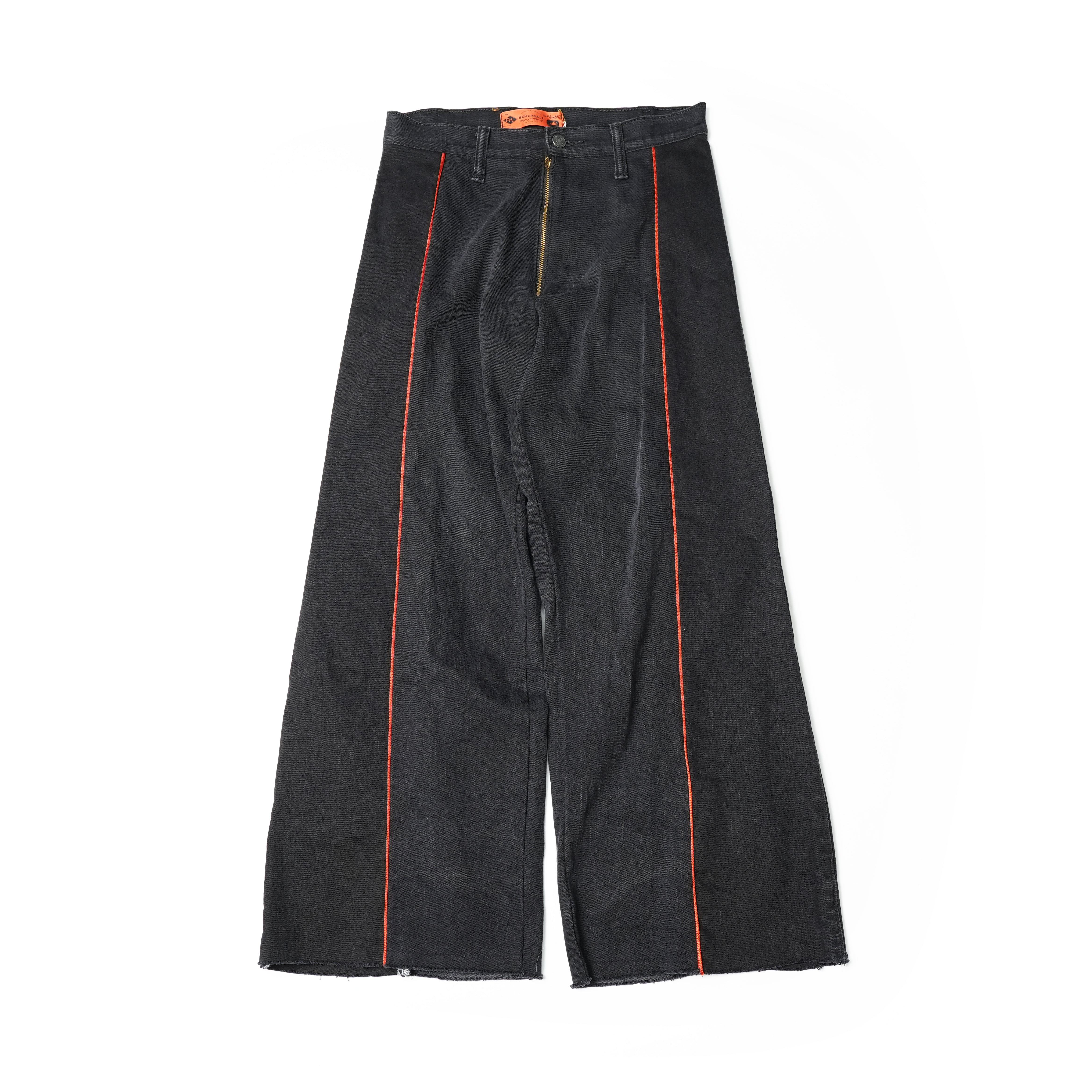 No:mate-268 | Name:wフレアデニム | Color:Black | Size:M【REHERSALL_リハーズオール】