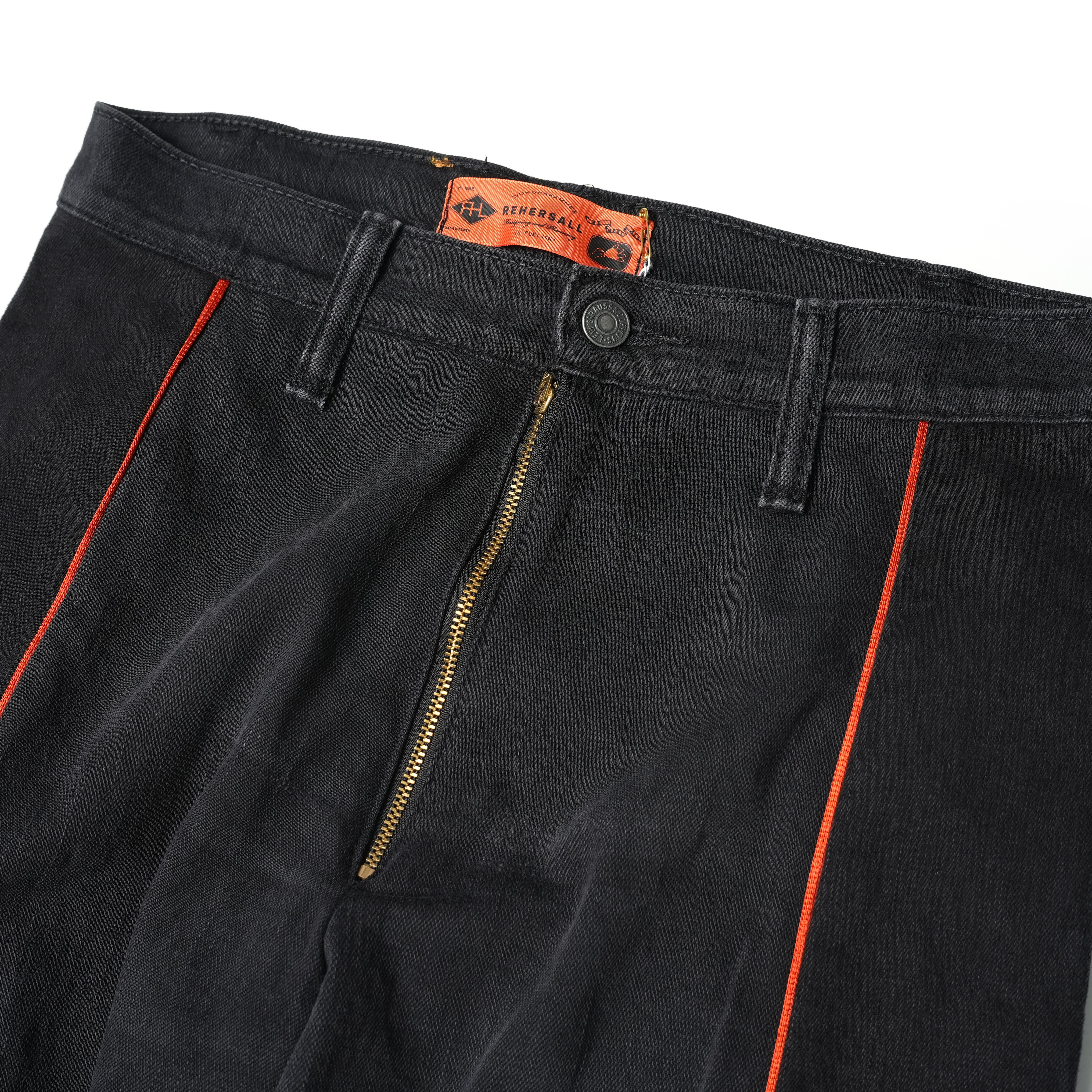 No:mate-268 | Name:wフレアデニム | Color:Black | Size:M【REHERSALL_リハーズオール】