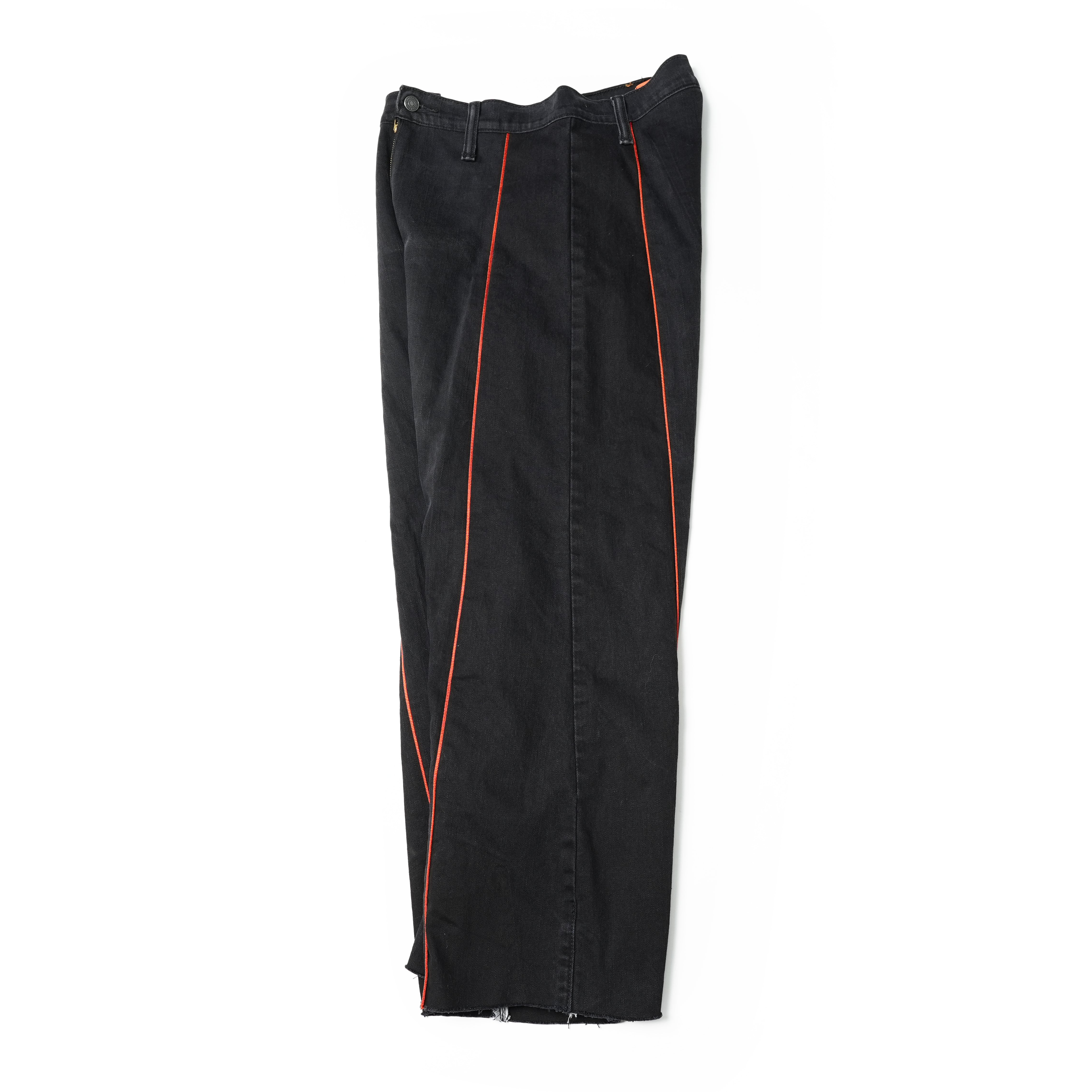 No:mate-268 | Name:wフレアデニム | Color:Black | Size:M【REHERSALL_リハーズオール】