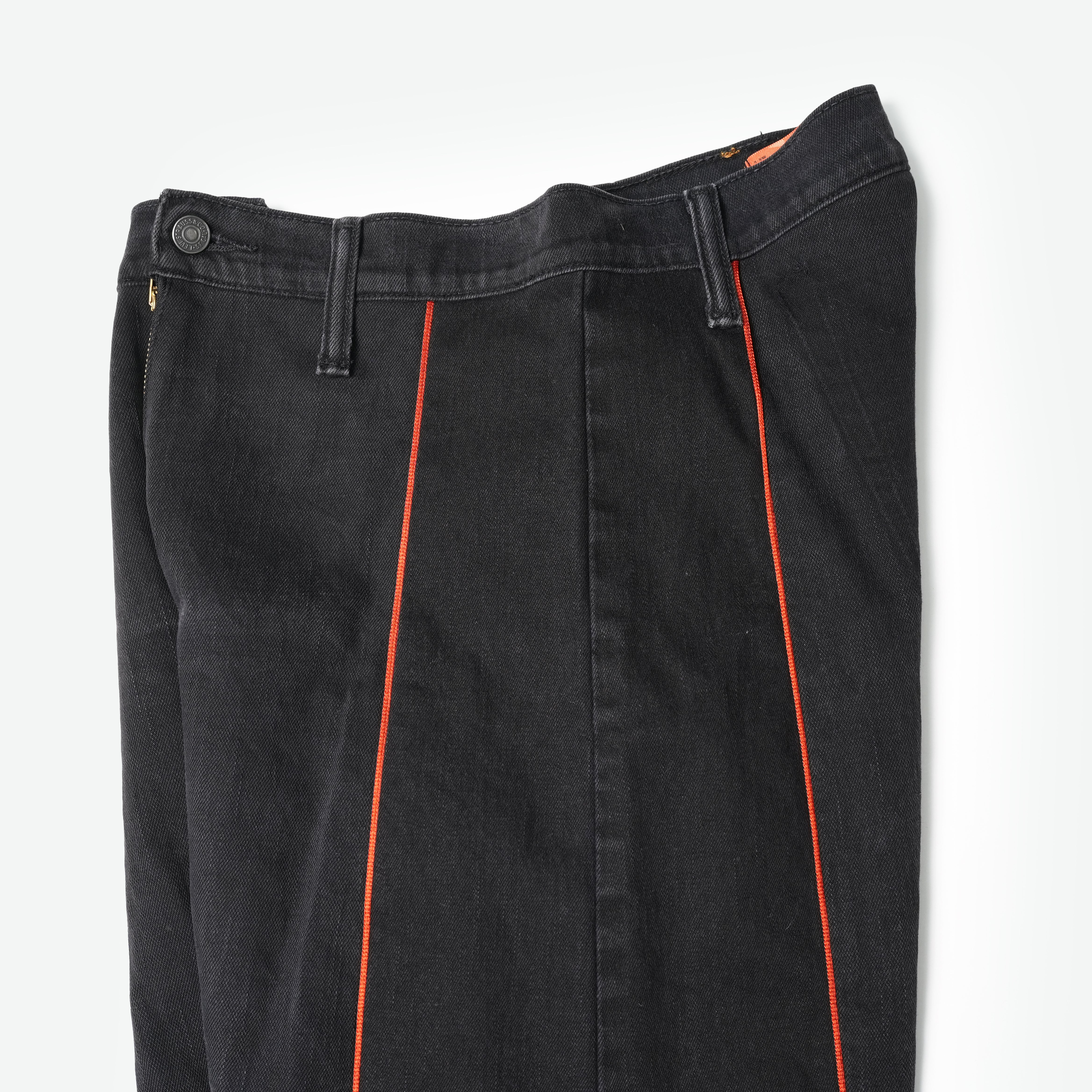 No:mate-268 | Name:wフレアデニム | Color:Black | Size:M【REHERSALL_リハーズオール】