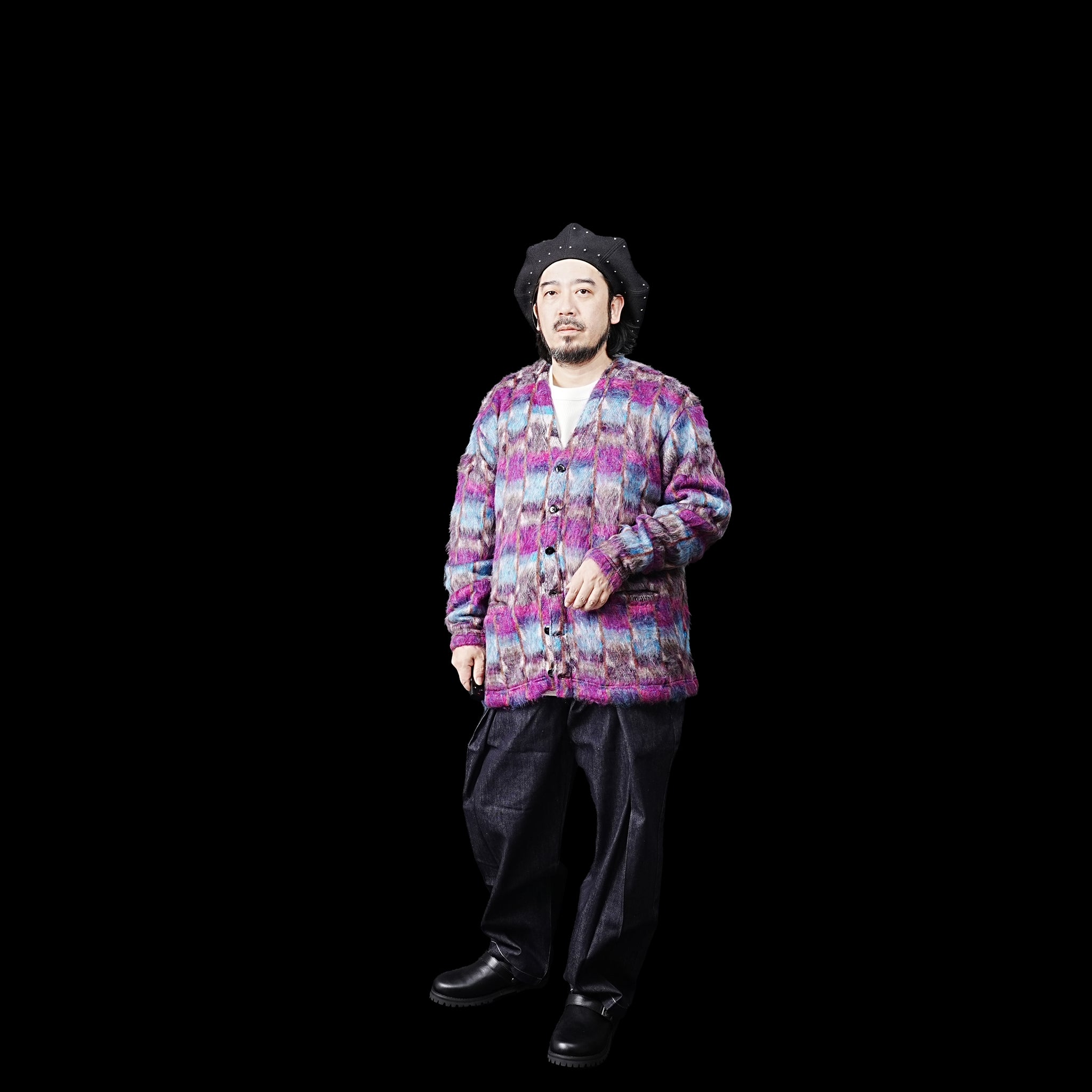 No:M32801-3 | Name:Shaggy V Cardi- gan Made in Japan By Minami Shoten | Color:Ji-Chan【MONITALY_モニタリー】
