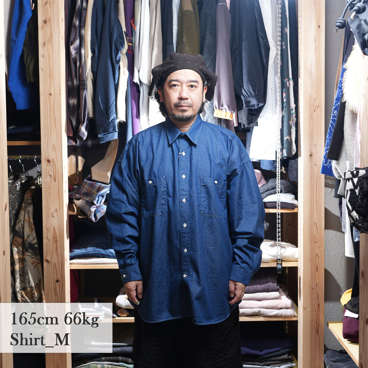 REGULAR WIDE W POCKET SHIRT-DENIM 2026AW – Navy | CATTA SHIRTS