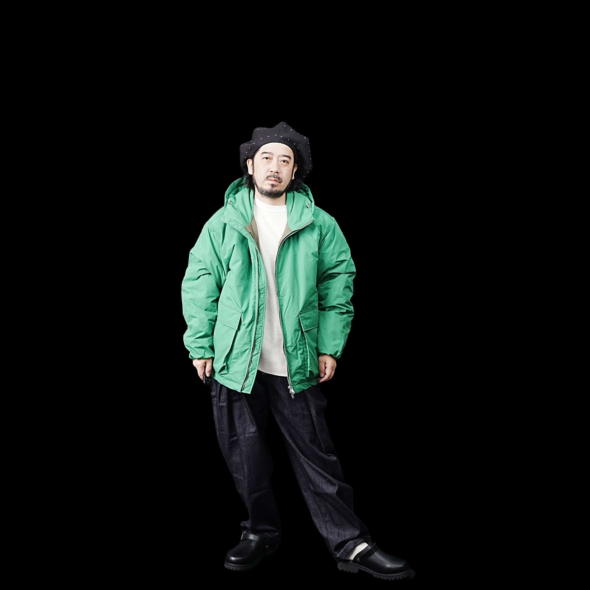 No:FEW23WJK5107 | Name:ZIP UP DOWN PARKA | Color:Green【MIFFEW_ミフュー】