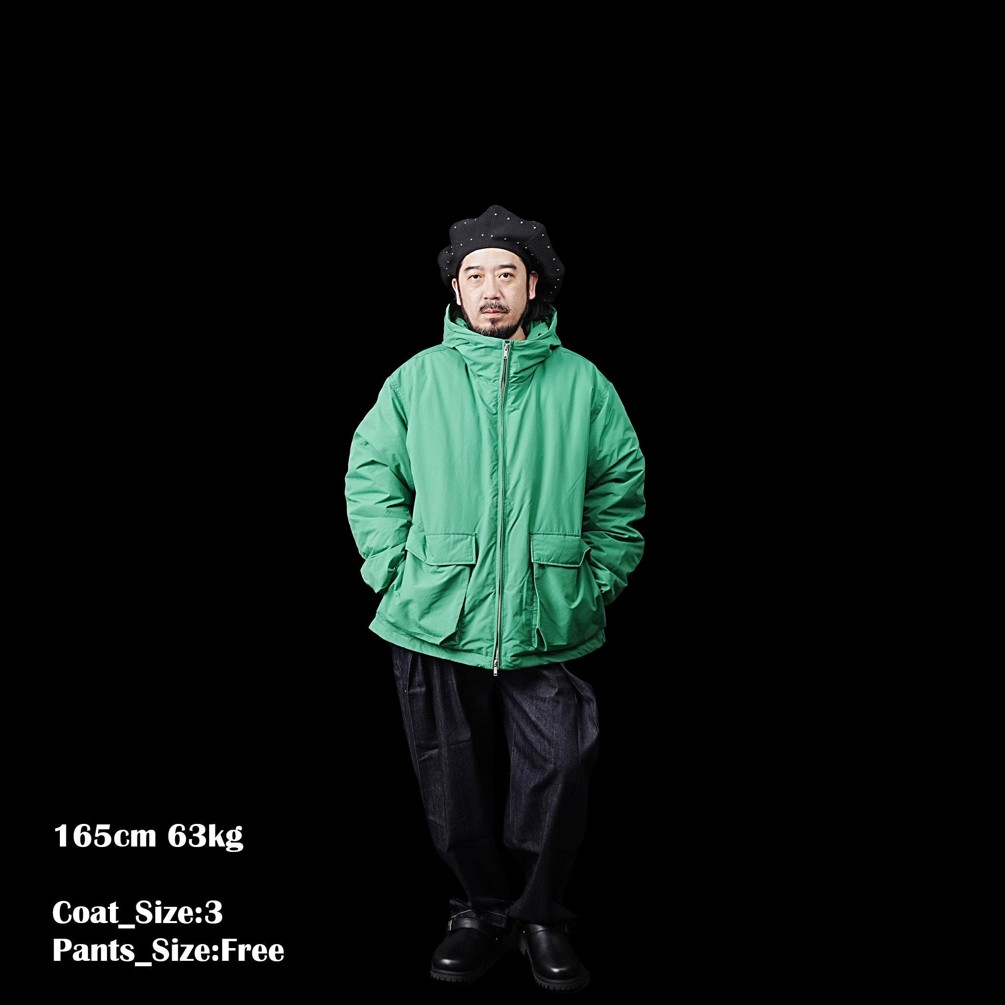 No:FEW23WJK5107 | Name:ZIP UP DOWN PARKA | Color:Green【MIFFEW_ミフュー】