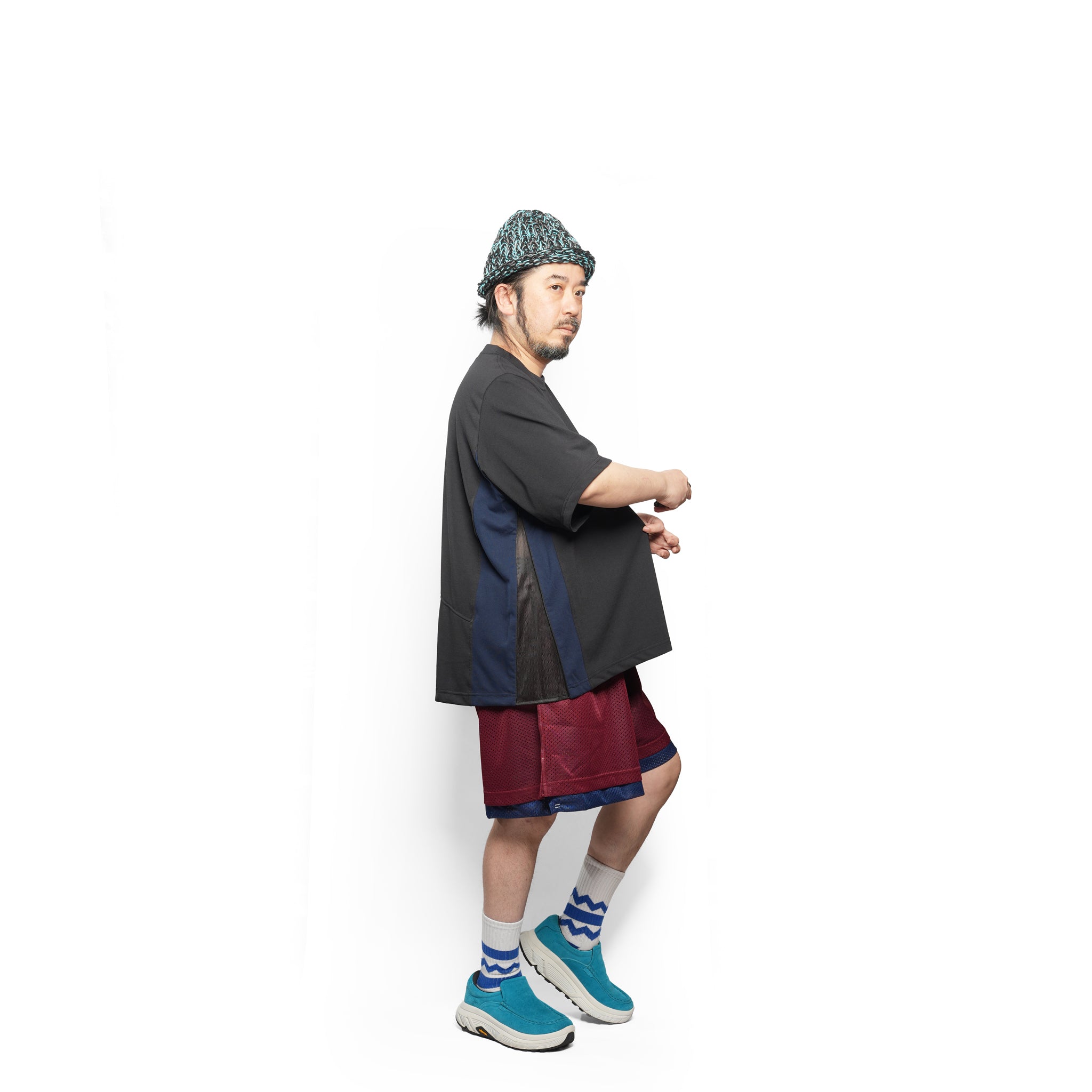 _270 ベンチレーションTEE S/S – Black × Navy | UNTRACE