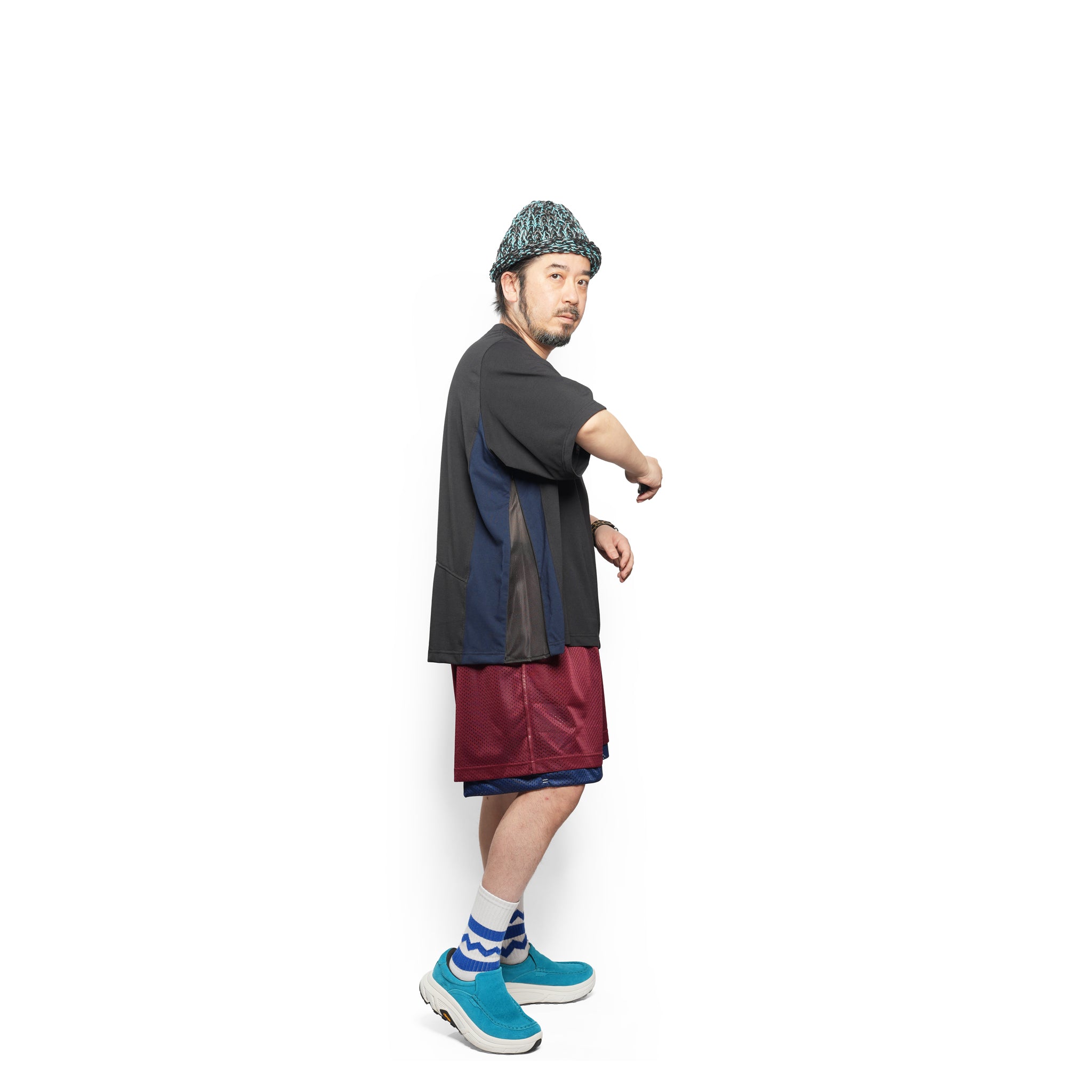 _270 ベンチレーションTEE S/S – Black × Navy | UNTRACE