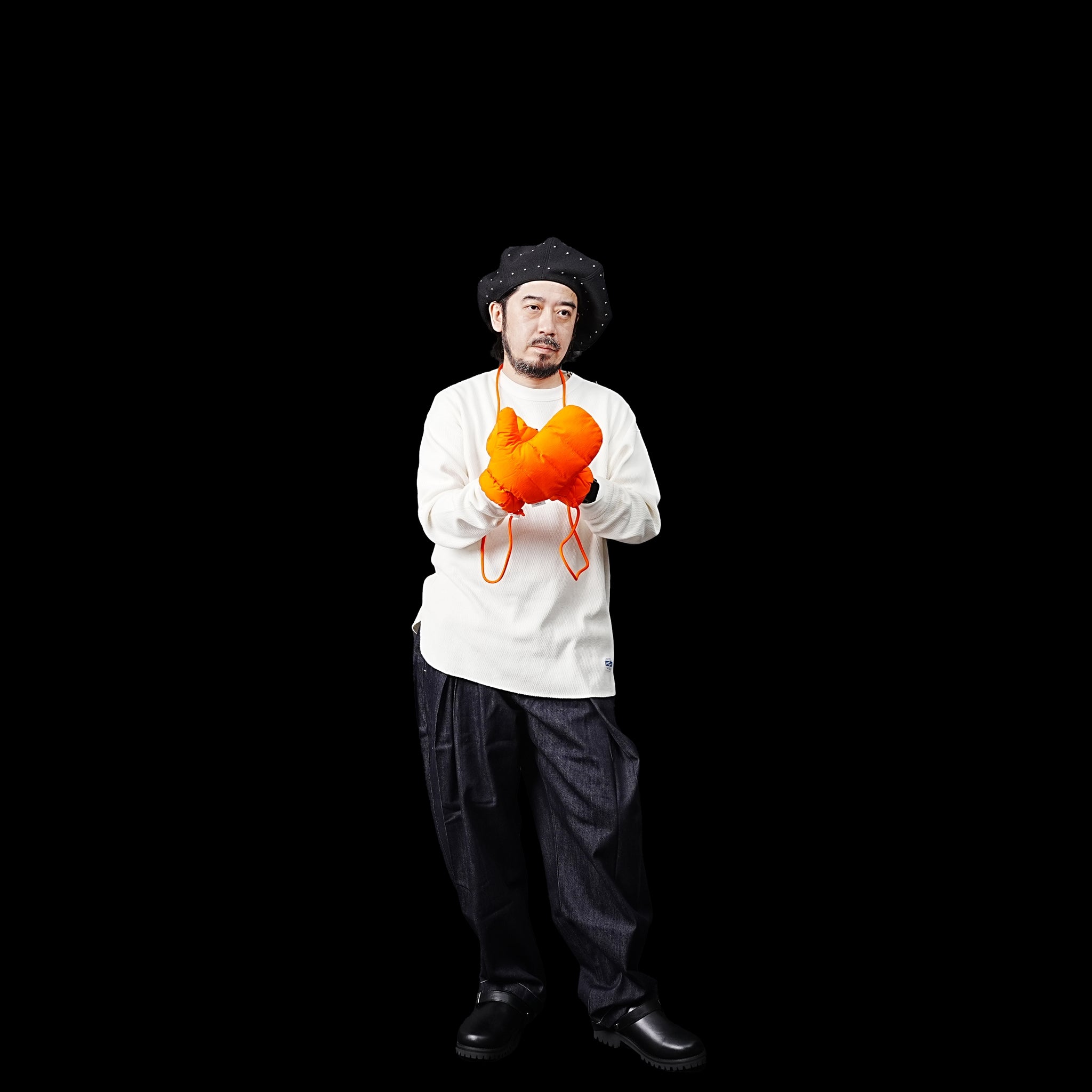 No:FEW23WAC5118c | Name:DOWN MITTENS | Color:Orange【MIFFEW_ミフュー】