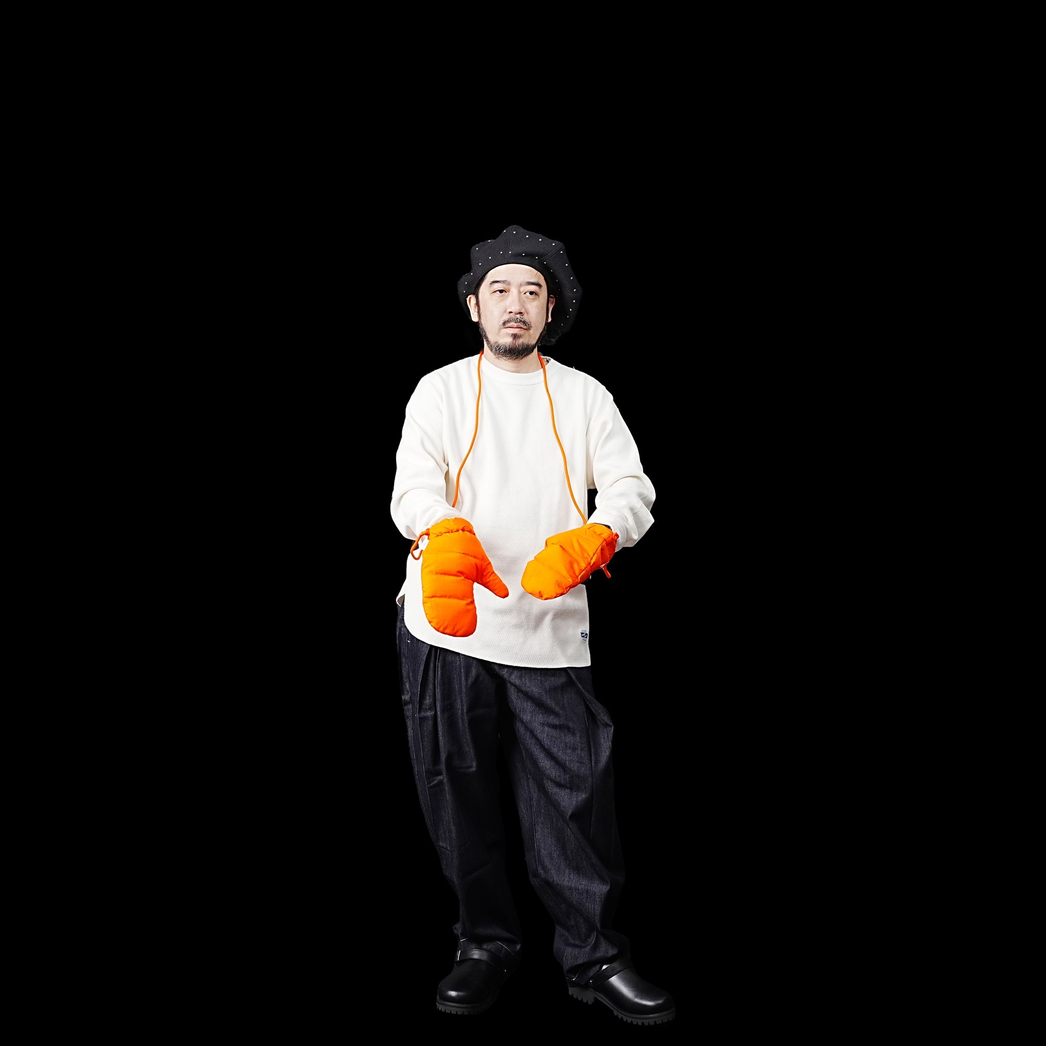 No:FEW23WAC5118c | Name:DOWN MITTENS | Color:Orange【MIFFEW_ミフュー】