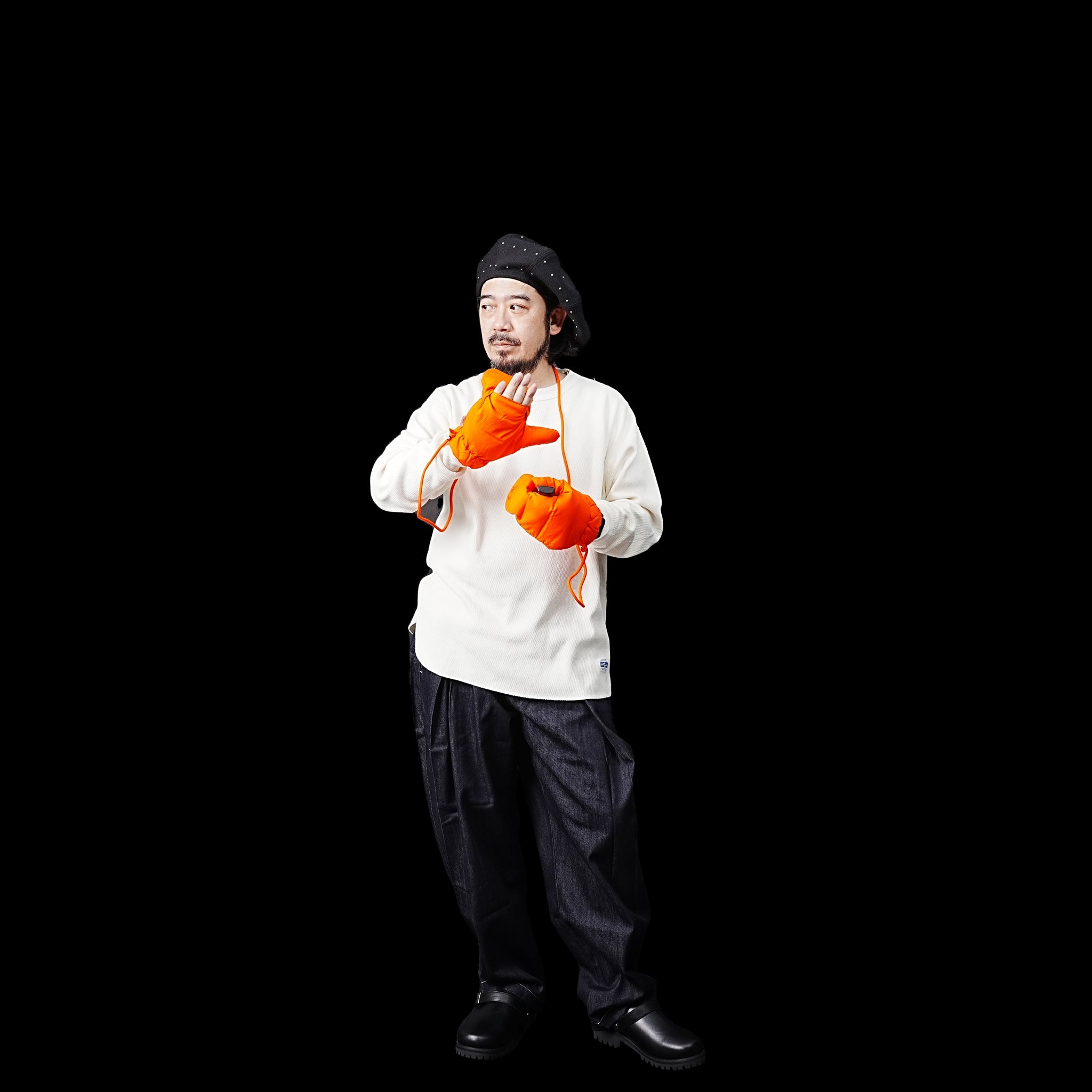 No:FEW23WAC5118c | Name:DOWN MITTENS | Color:Orange【MIFFEW_ミフュー】