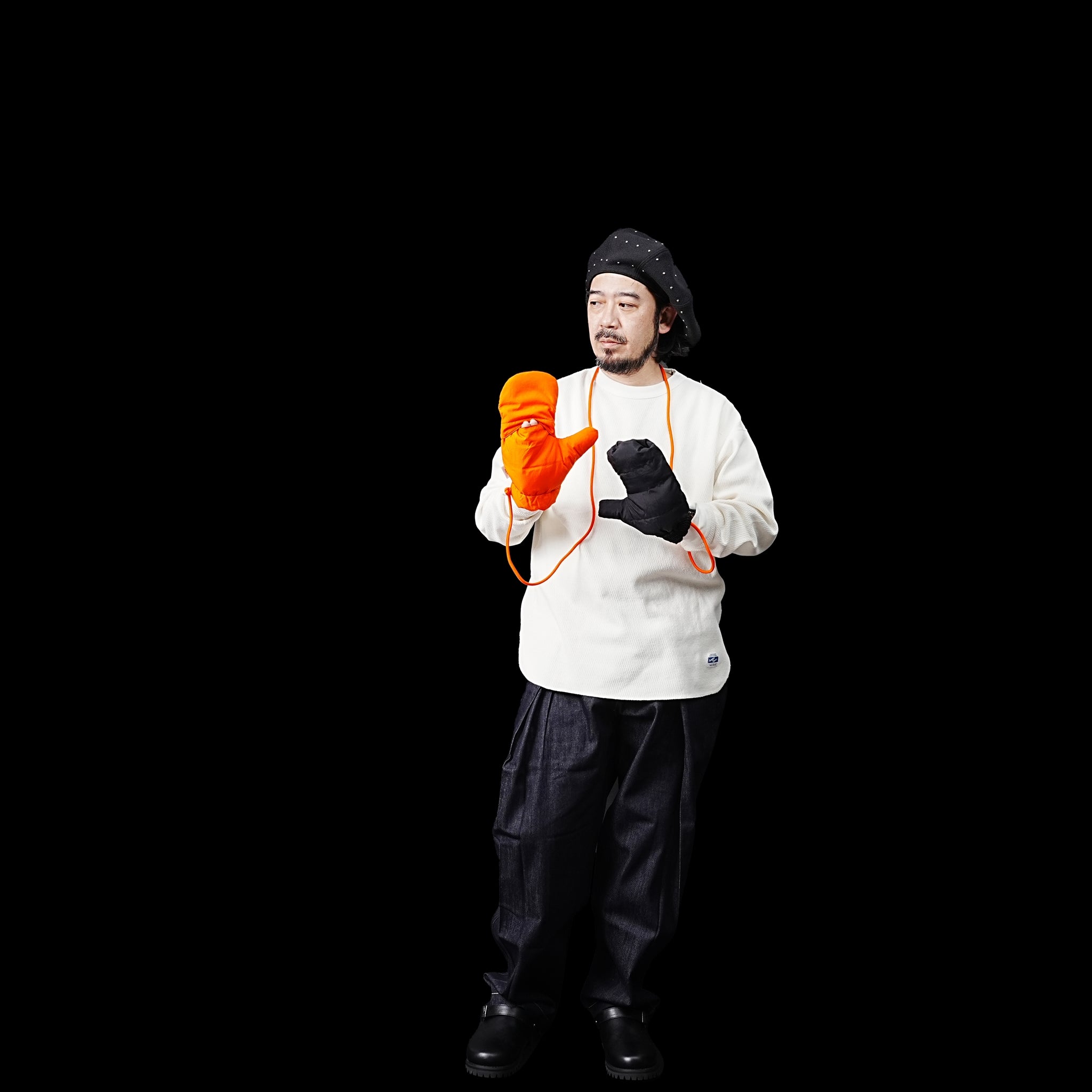 No:FEW23WAC5118c | Name:DOWN MITTENS | Color:Orange【MIFFEW_ミフュー】