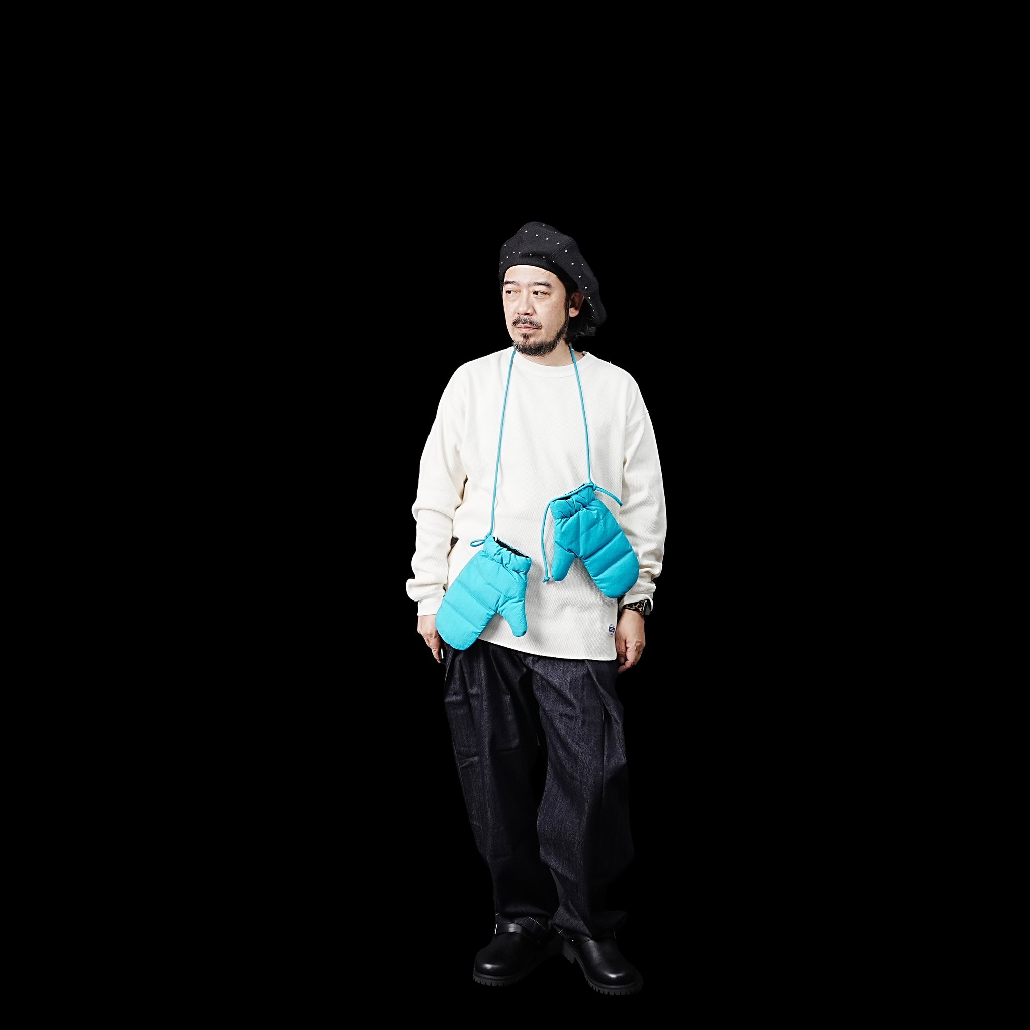 FEW23WAC5118a | DOWN MITTENS | Color:Blue【MIFFEW_ミフュー】