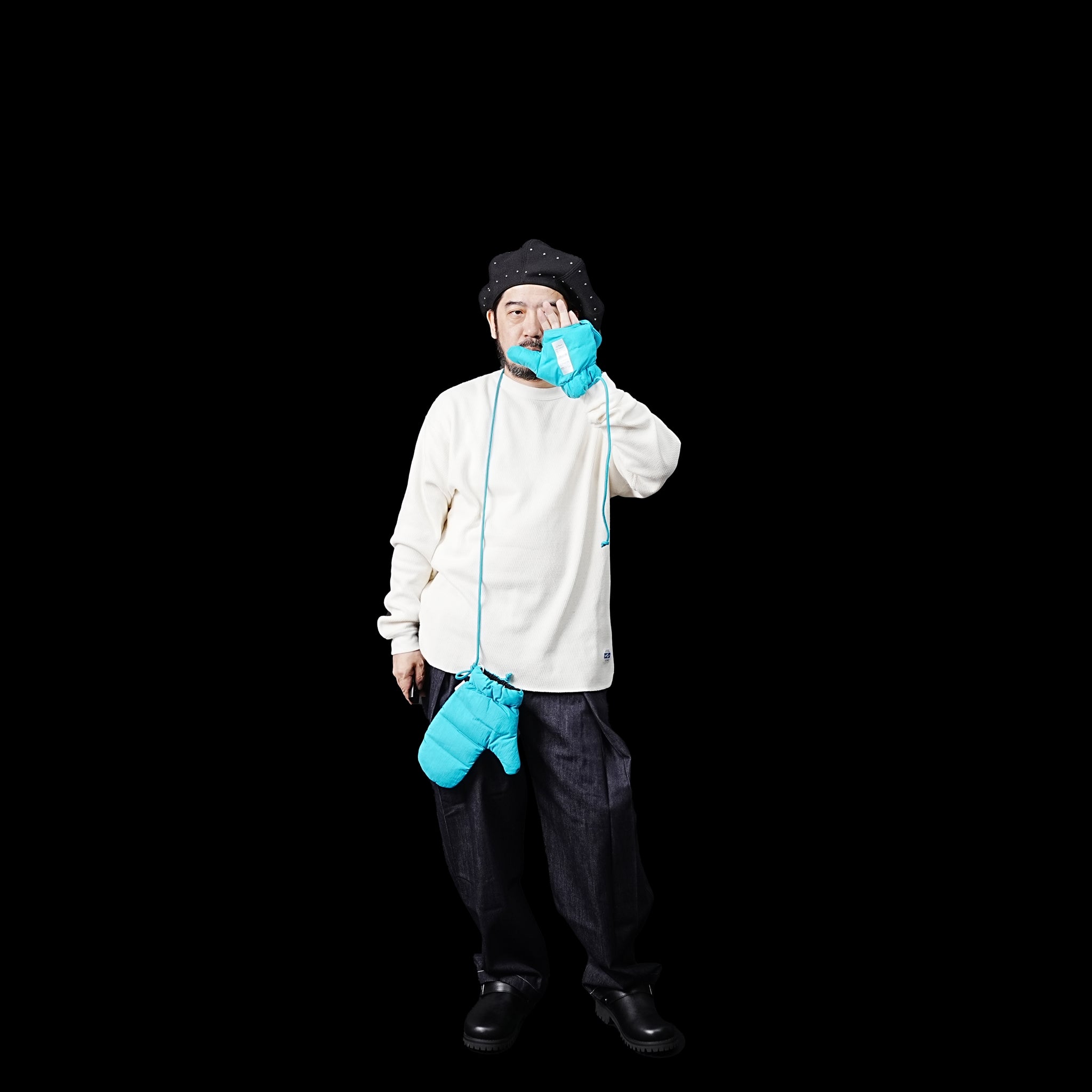 FEW23WAC5118a | DOWN MITTENS | Color:Blue【MIFFEW_ミフュー】