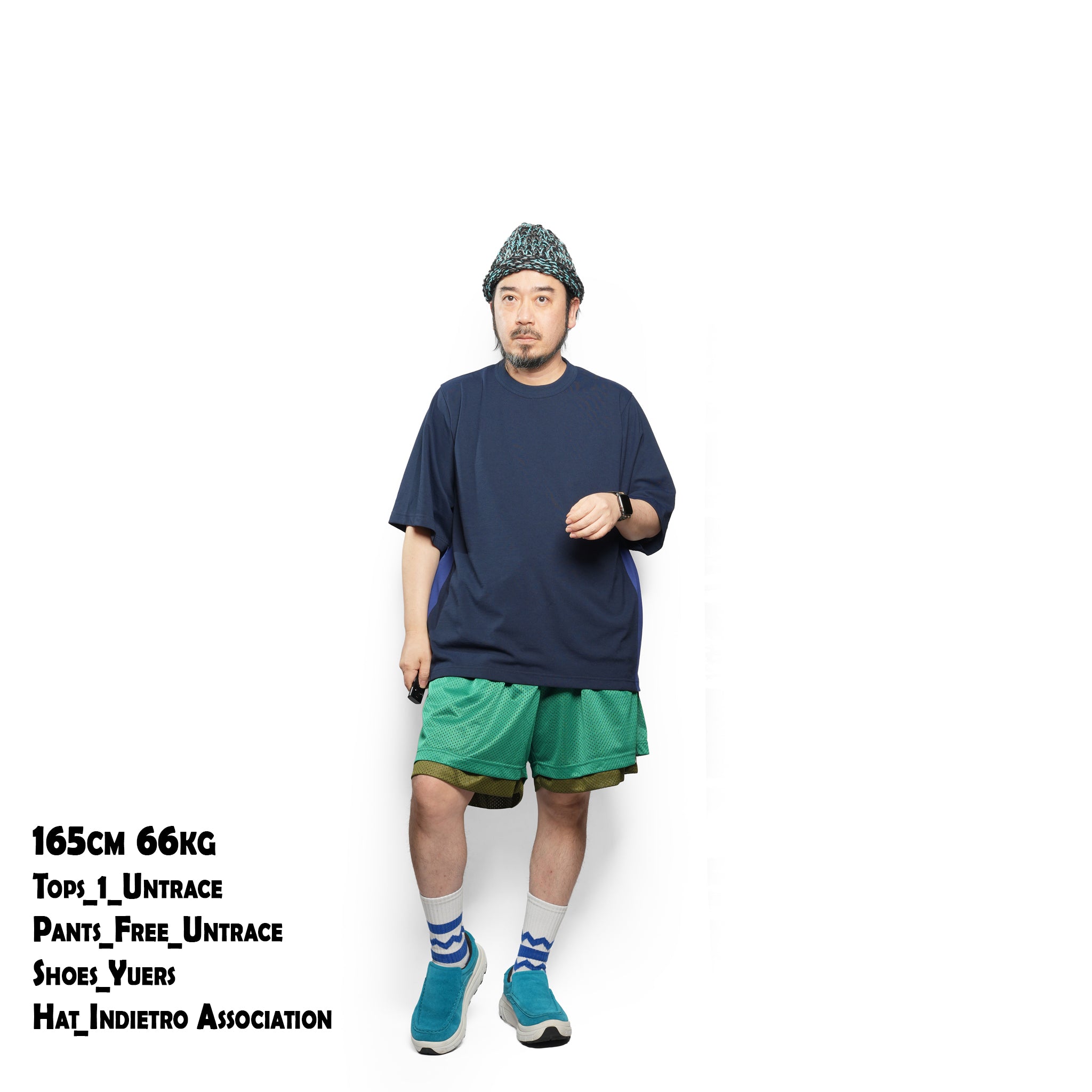 _230 リバーシブルメッシュショーツ – Green × Olive | UNTRACE
