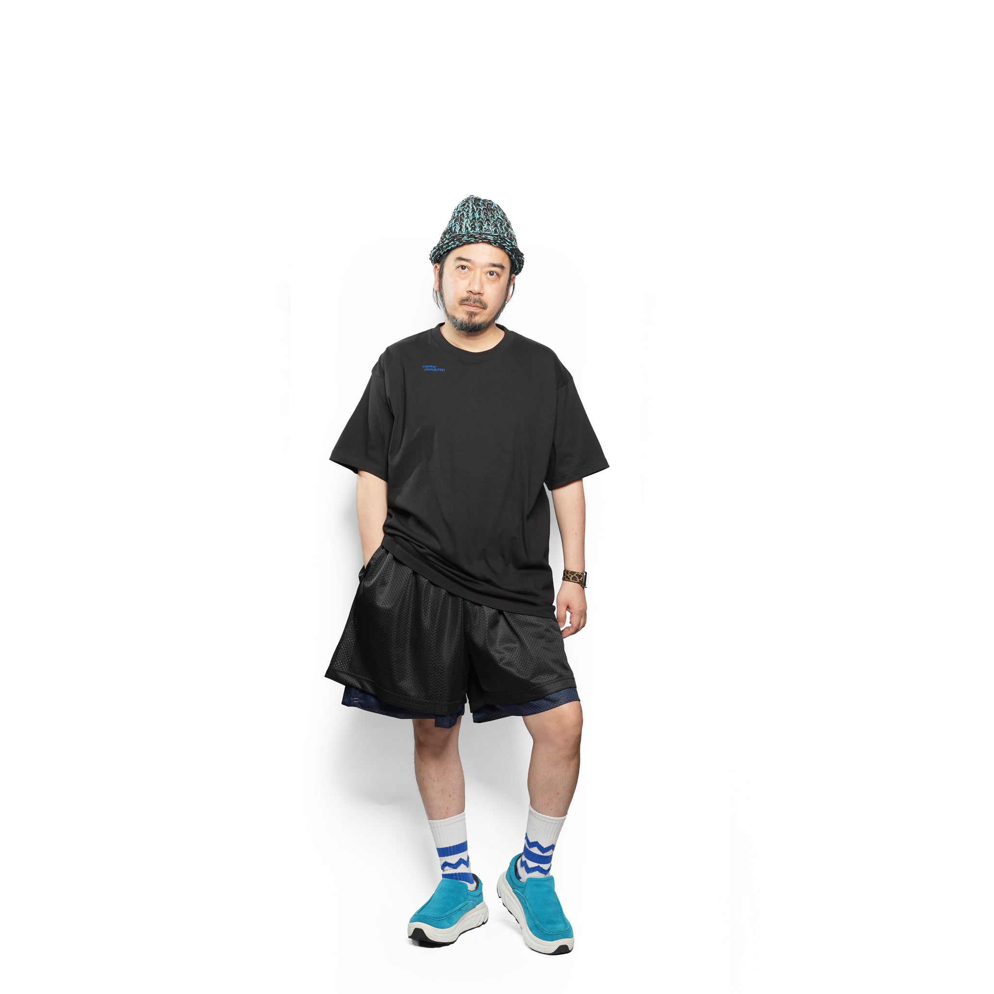 _230 リバーシブルメッシュショーツ – Black × Dark Navy | UNTRACE