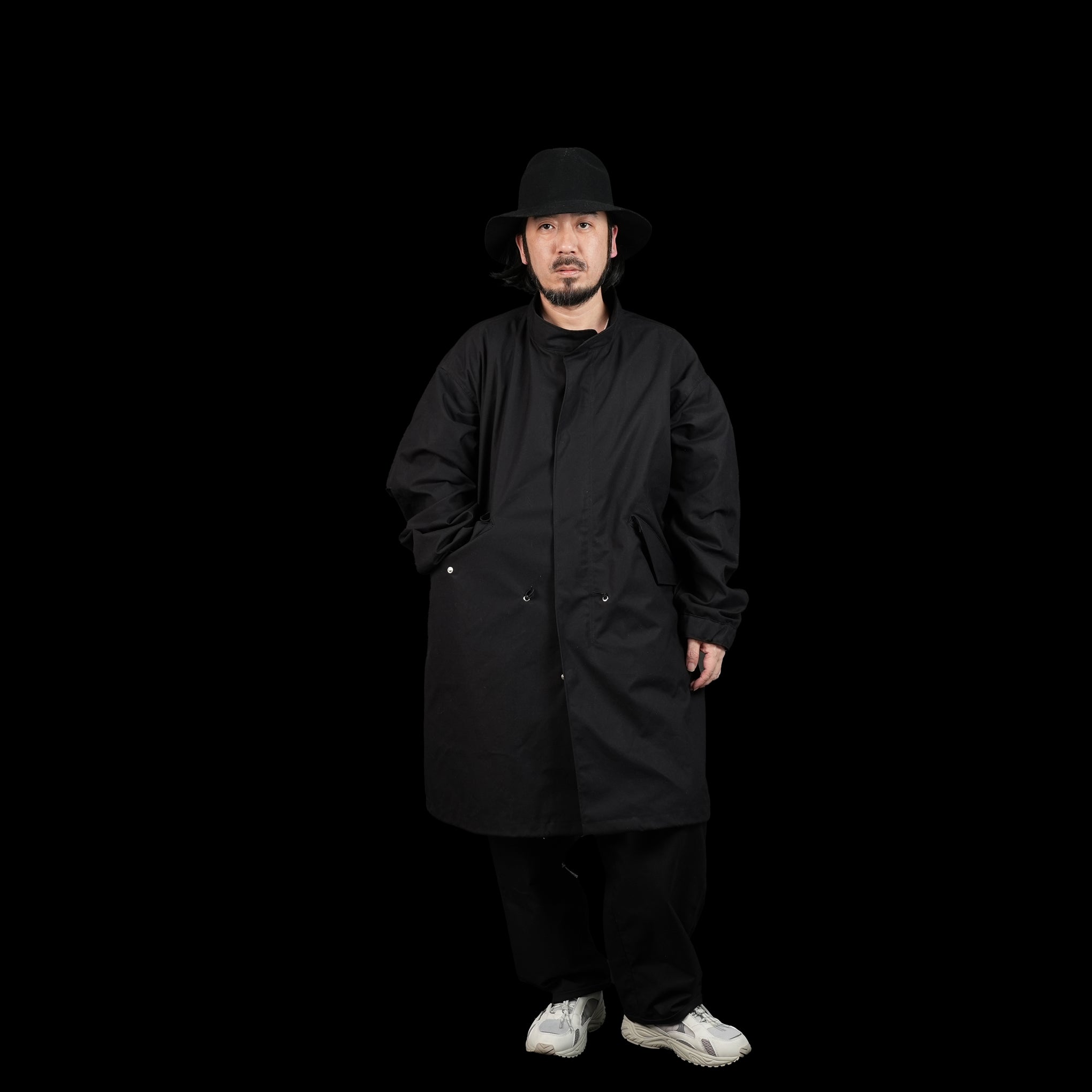PH23FW-008 | P.H. M. BM S.WAX CLOTH MODS COAT | Color:Black【POWDERHORN MOUNTAINEERING_パウダーホーンマウンテニアリング】